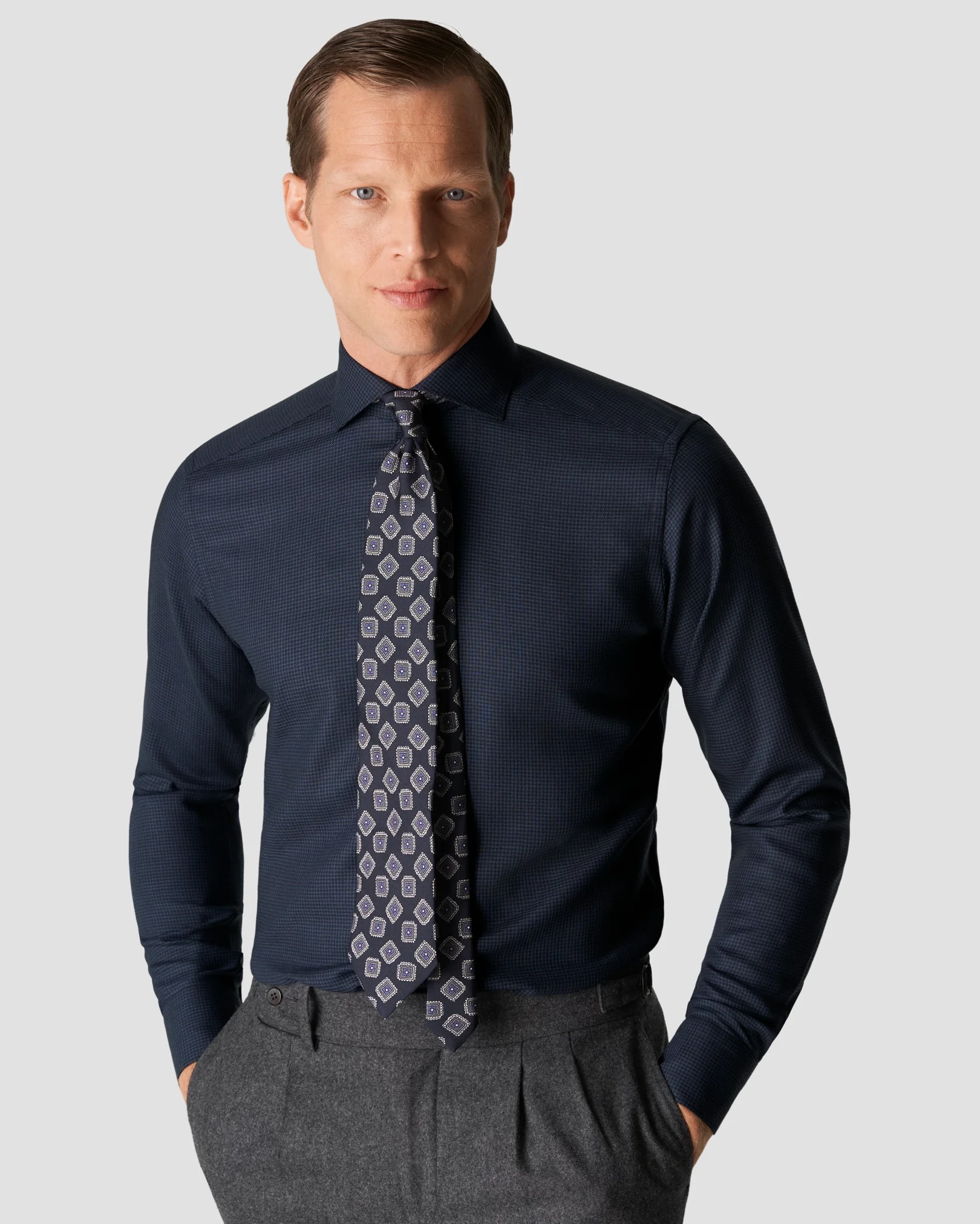 Eton - dark blue merino shirt