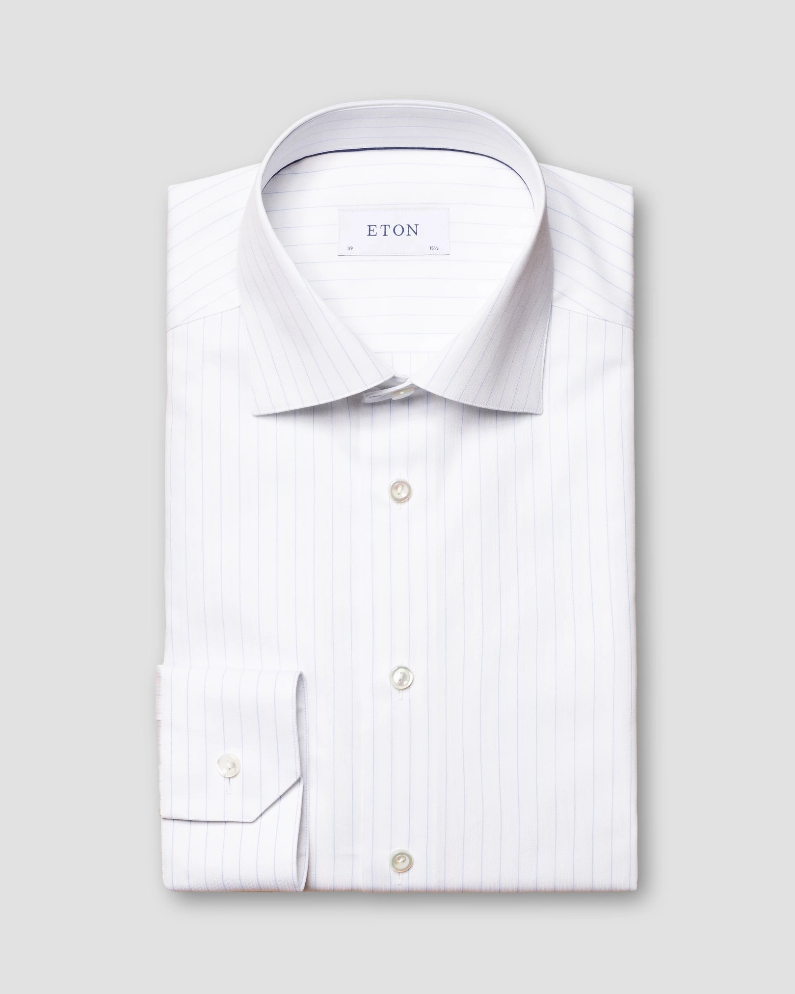 Eton - white fine twill cutaway striped