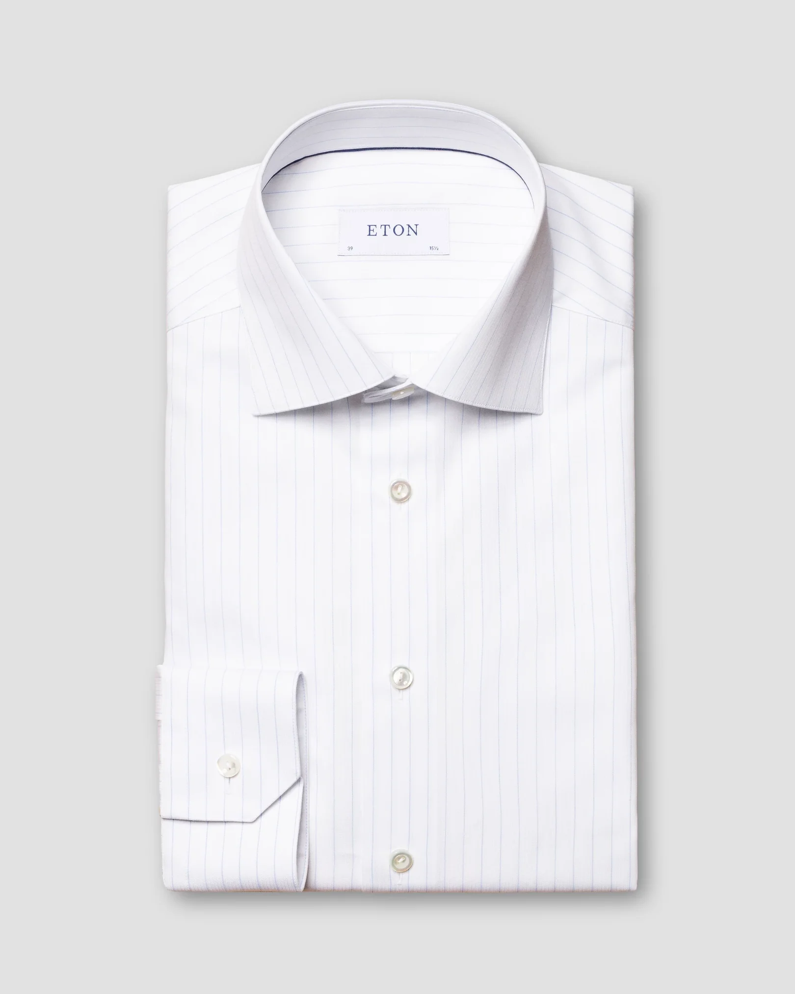 Eton - white fine twill cutaway striped
