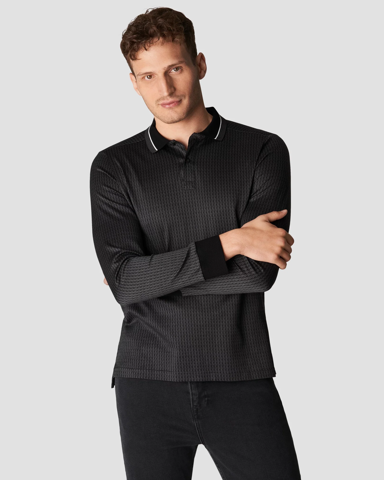 Eton - black jacquard knit