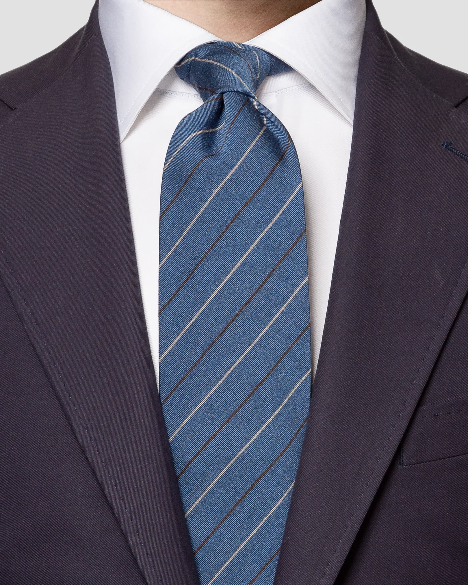 Eton - dark blue cotton silk blend tie