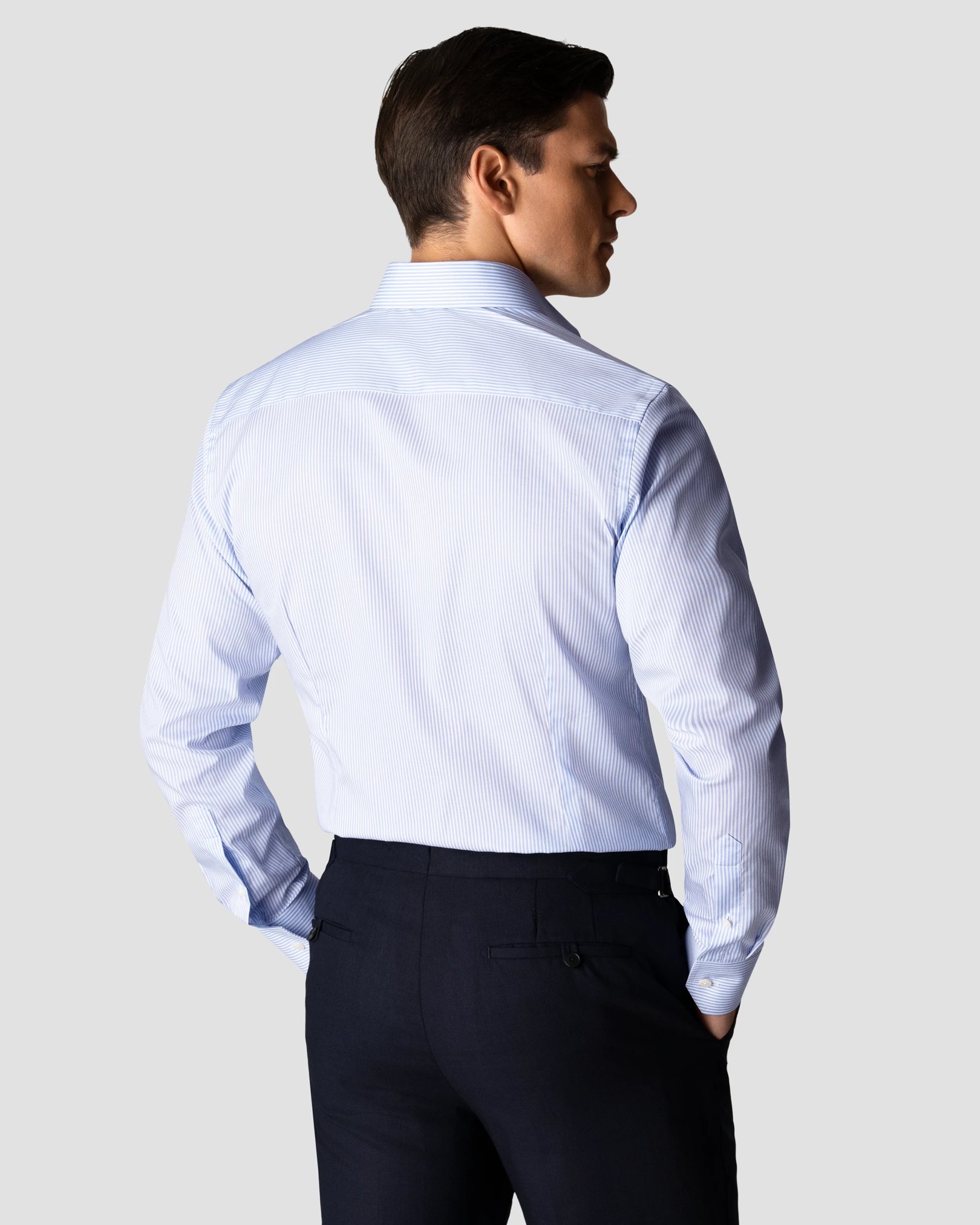 Eton - light blue twill cut away ss