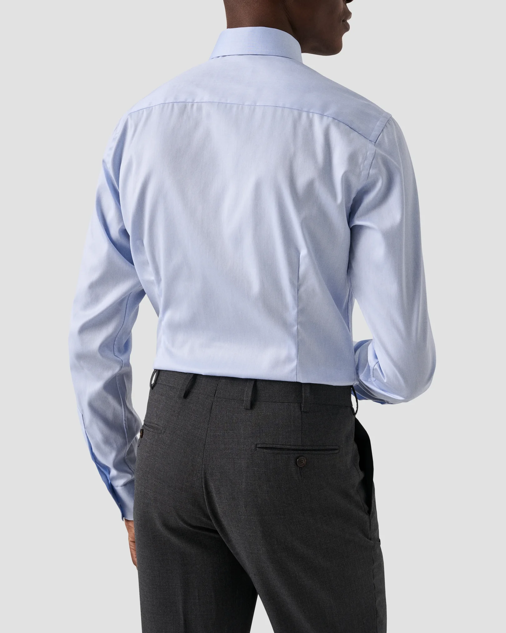Eton - Light Blue Signature Twill Shirt – Extra Long Sleeves
