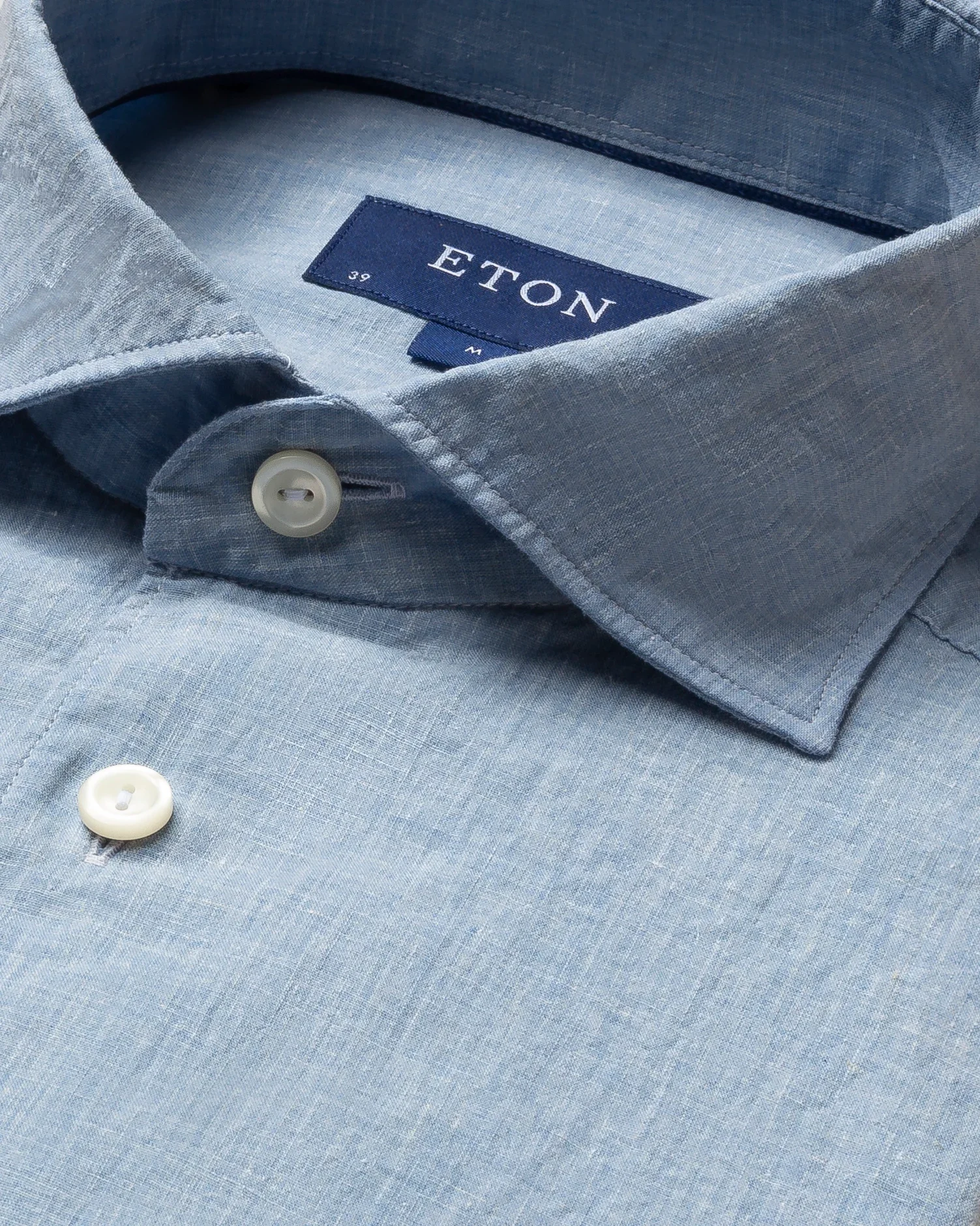 Eton - light blue cotton linen shirt soft