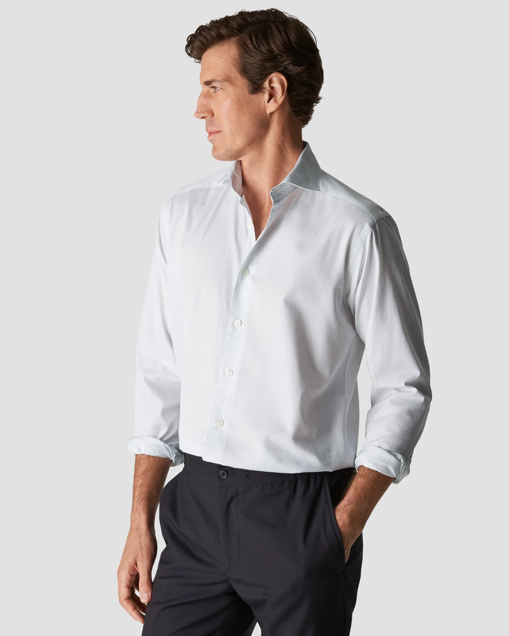 Eton - light blue twill widespread