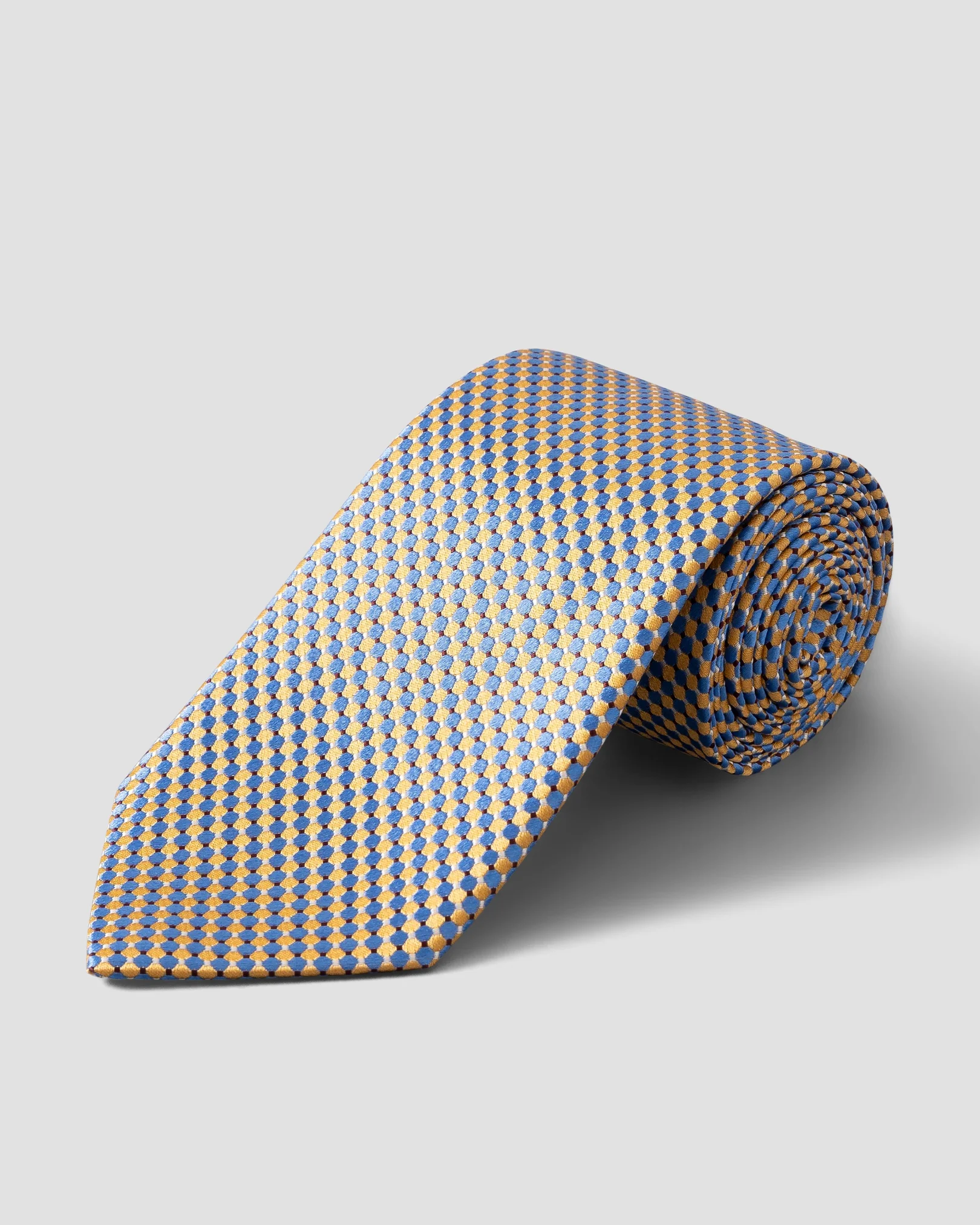 Eton - Gelbe Seidenkrawatte mit geometrischem Muster