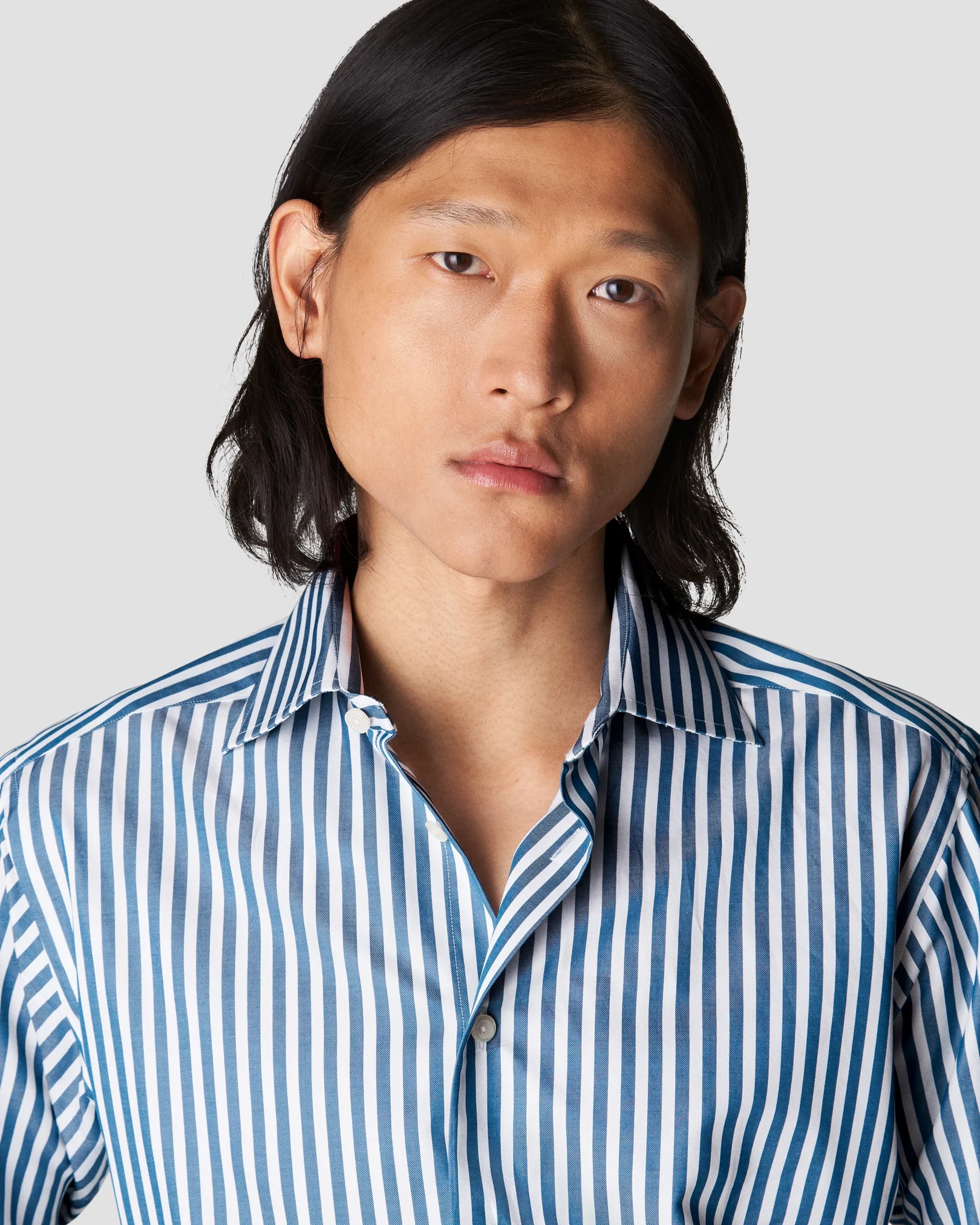 Eton - dark blue signature twill cutaway shirt