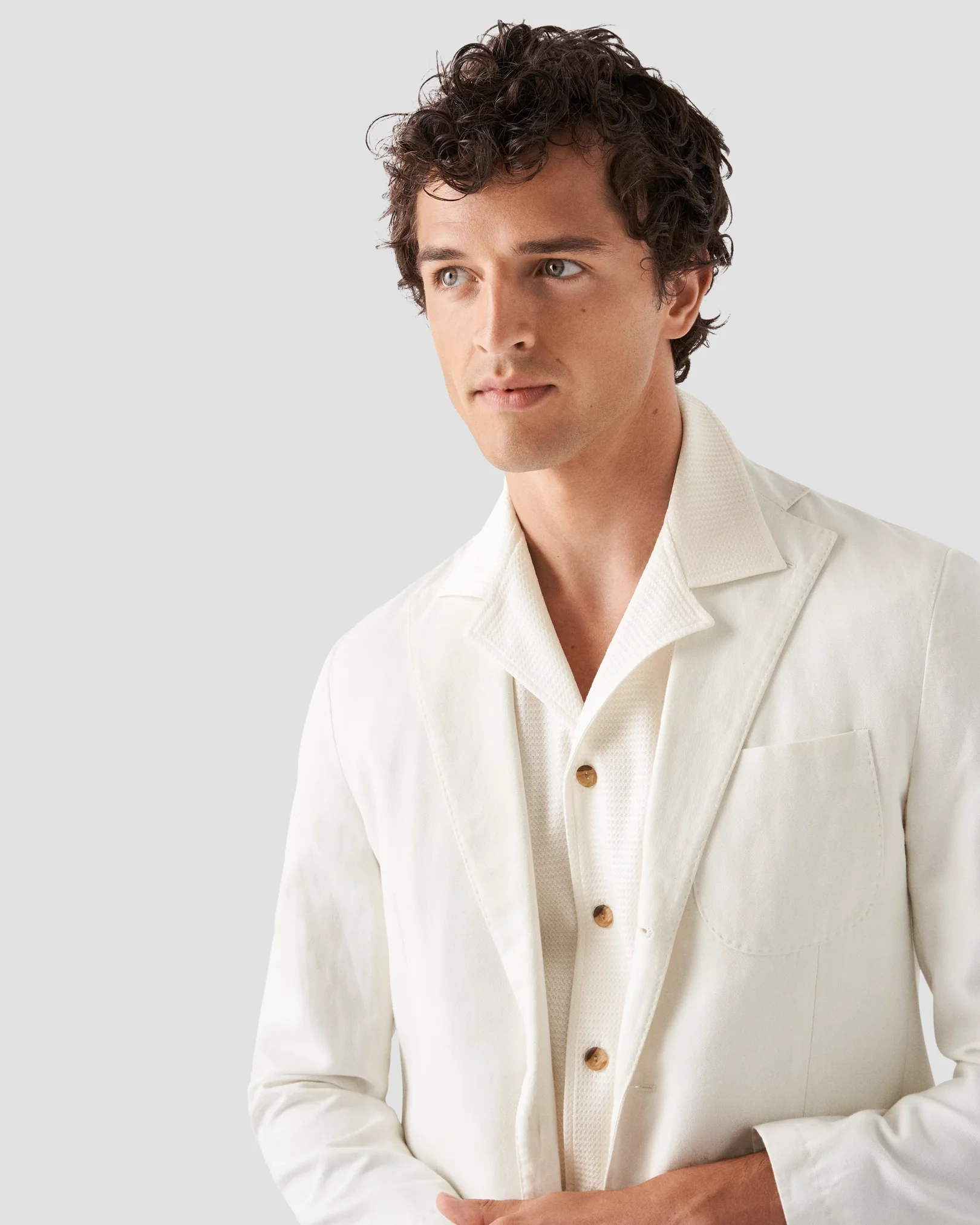 Eton - white jaquard jersey resort