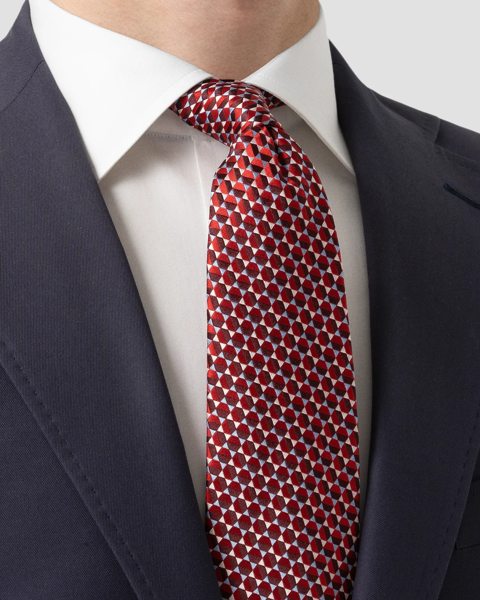 Eton - red pure silk tie