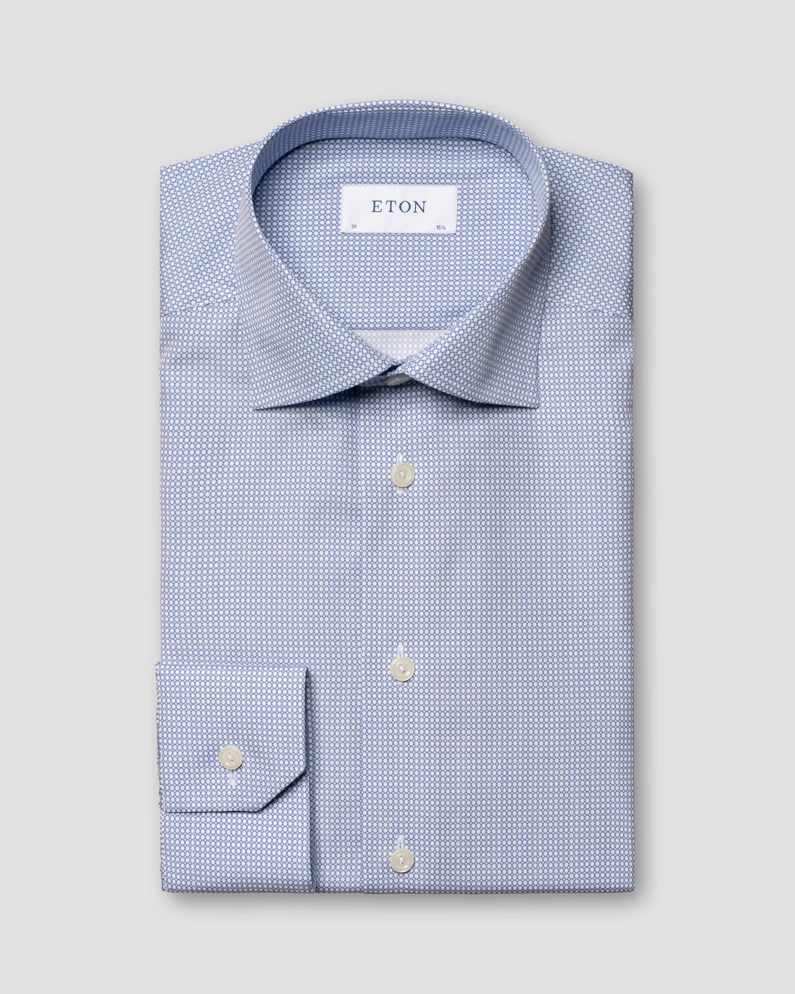 Eton - mid blue signature poplin shirt