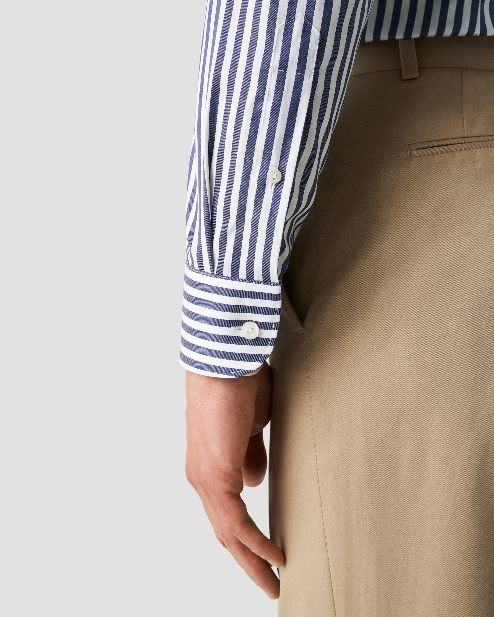 Eton - navy blue signature twill archive stripe