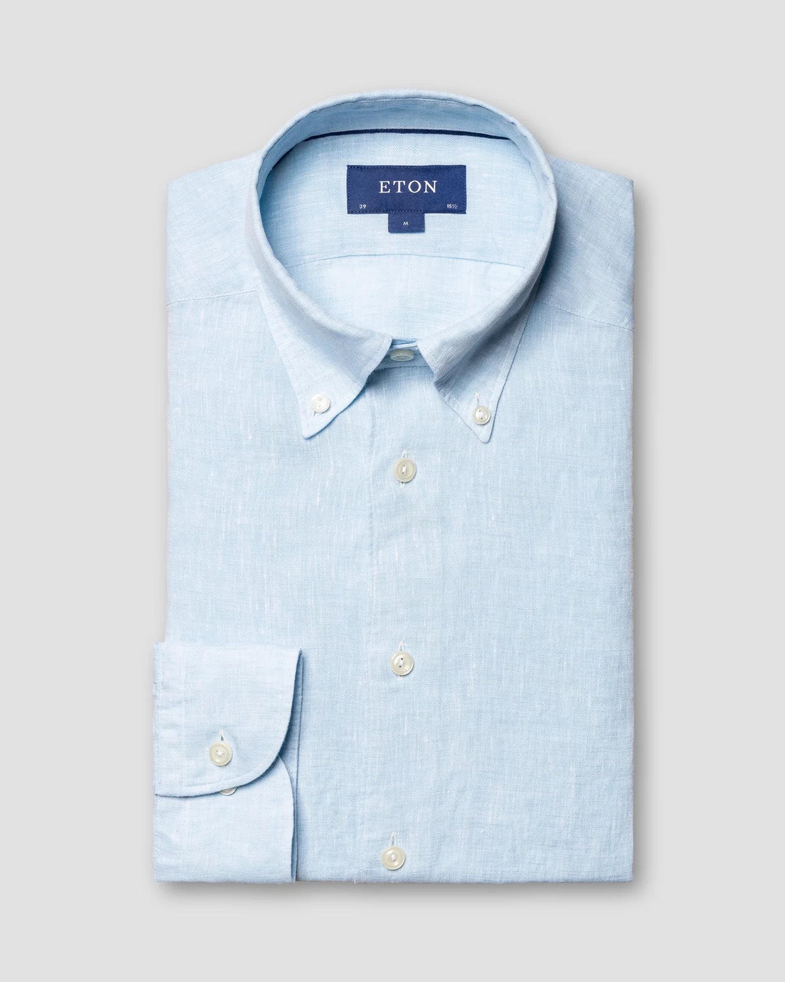 Eton - light blue linen buttondown