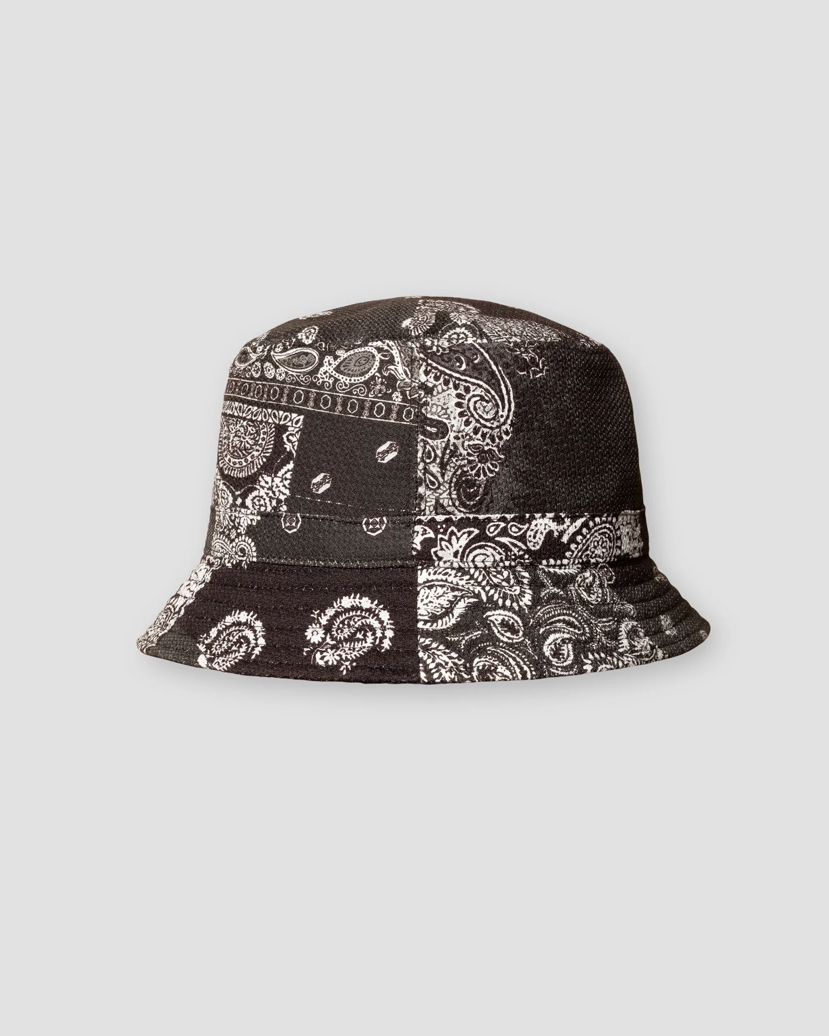 Eton - black patchwork buckethat
