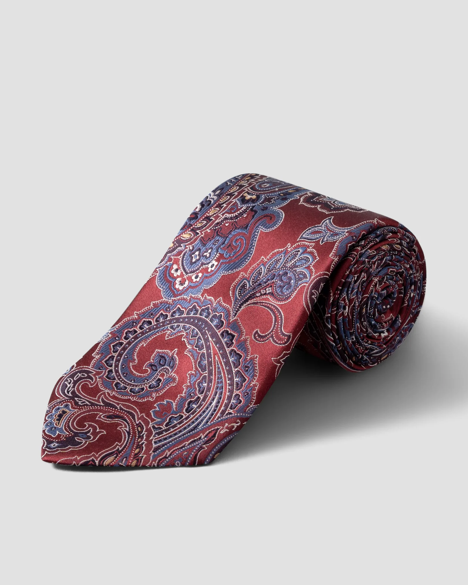 Eton - red jacquard paisley tie we
