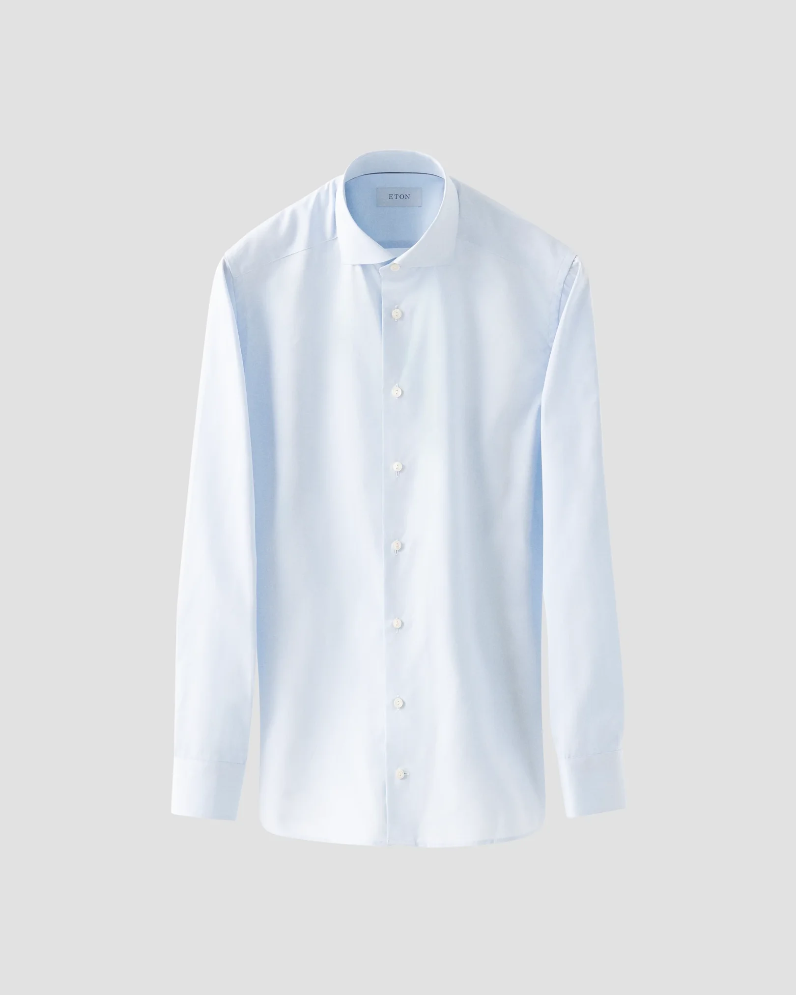 Eton - light blue semi solid piquet shirt