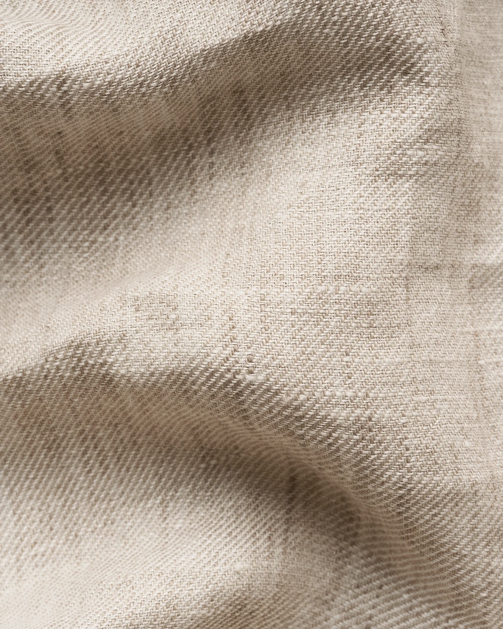 Eton - beige solid linen twill resort shirt