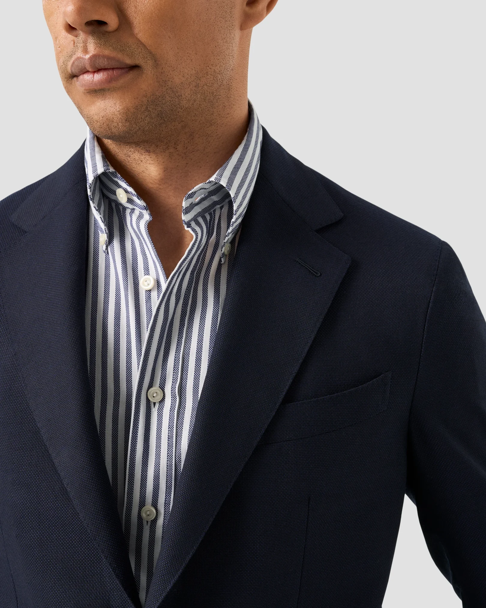 Eton - striped royal oxford shirt