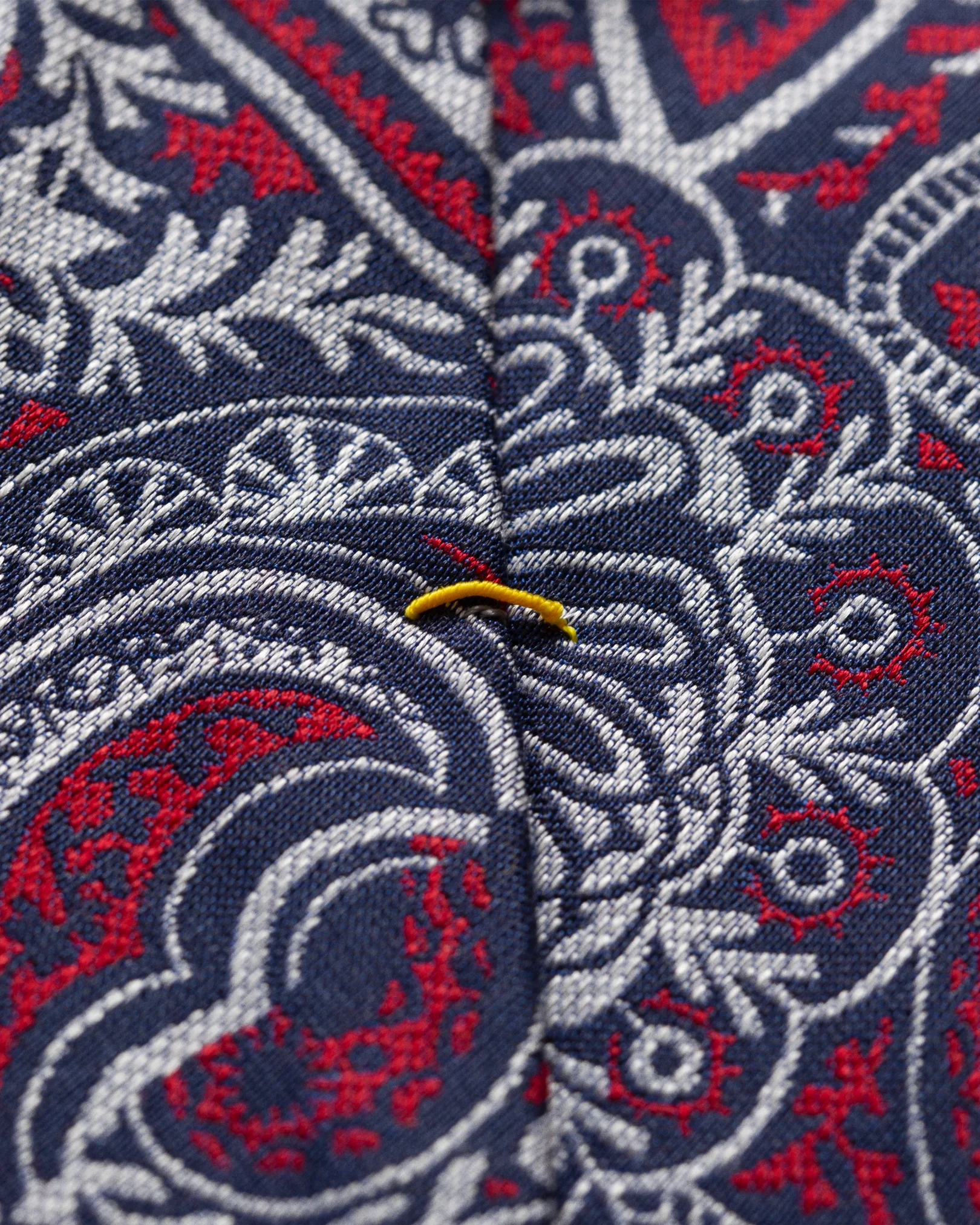 Eton - navy paisley silk cotton tie