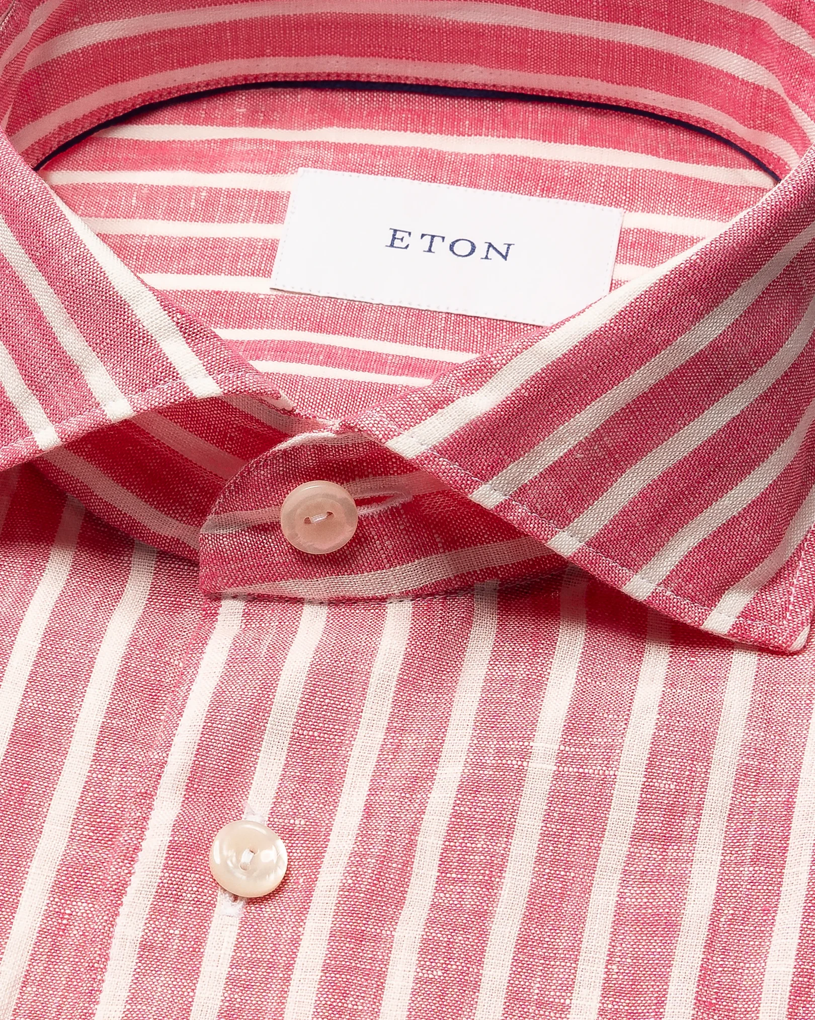 Eton - red striped linen shirt