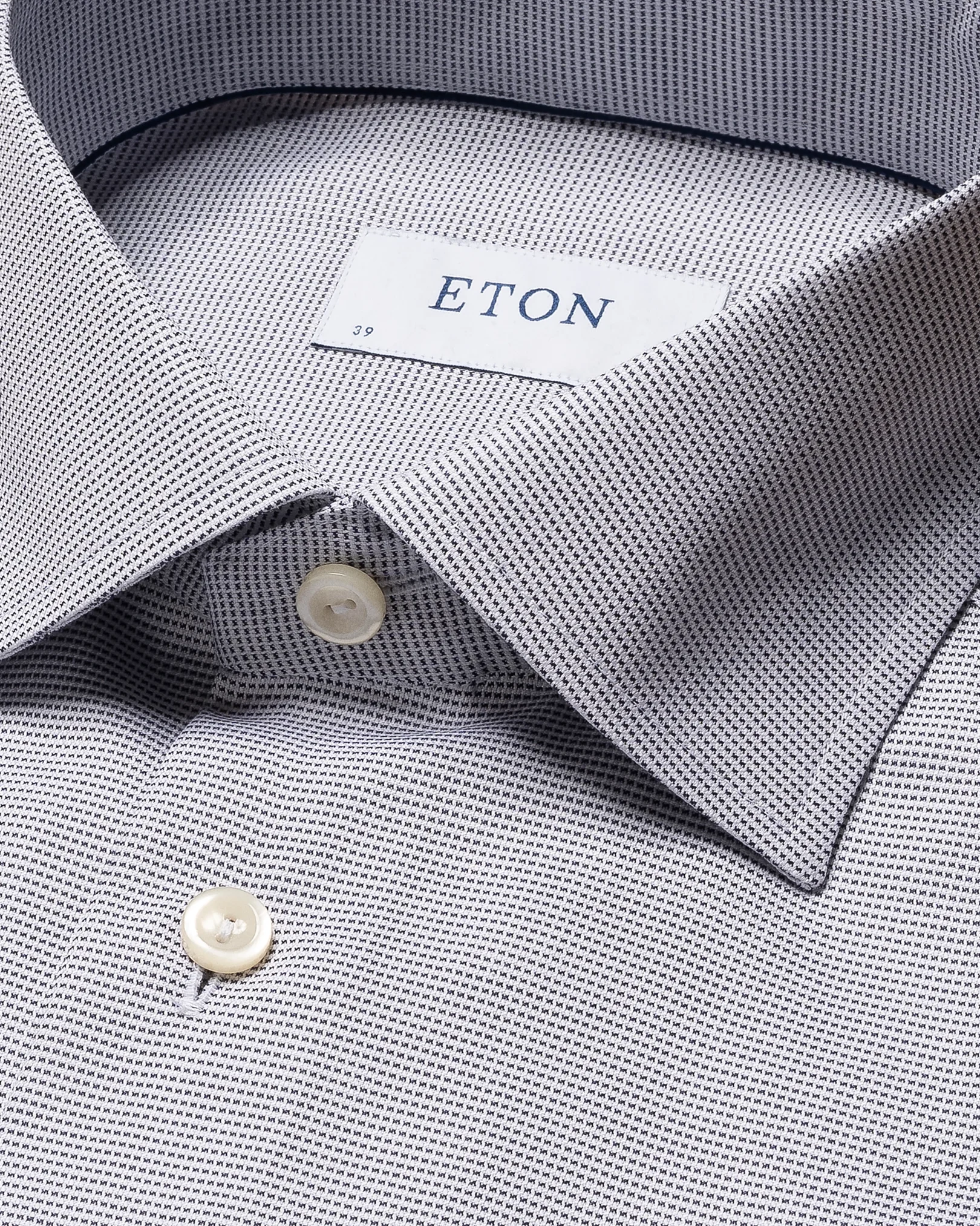 Eton - navy blue twill cut away single slim