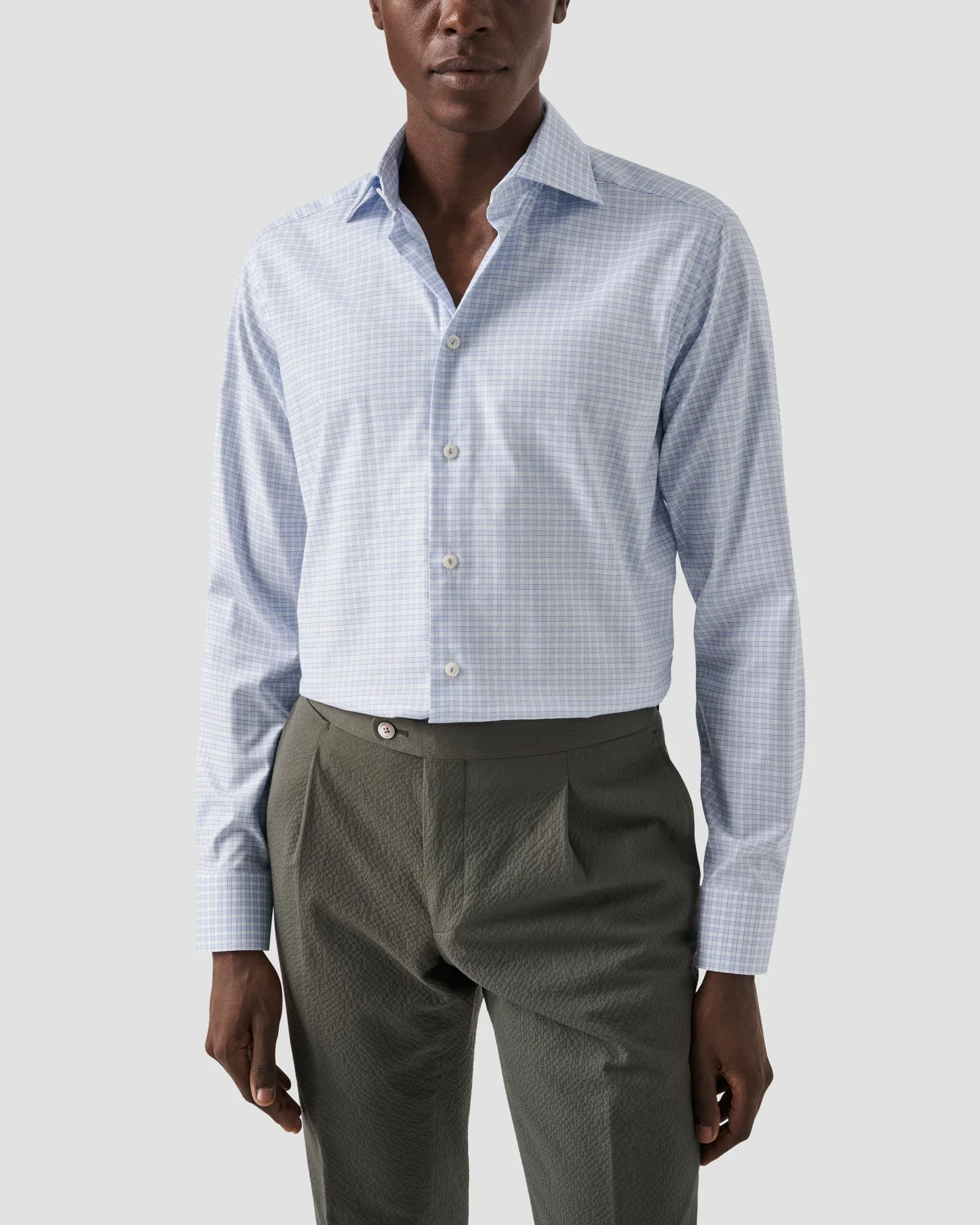Eton - elegent checked twill shirt