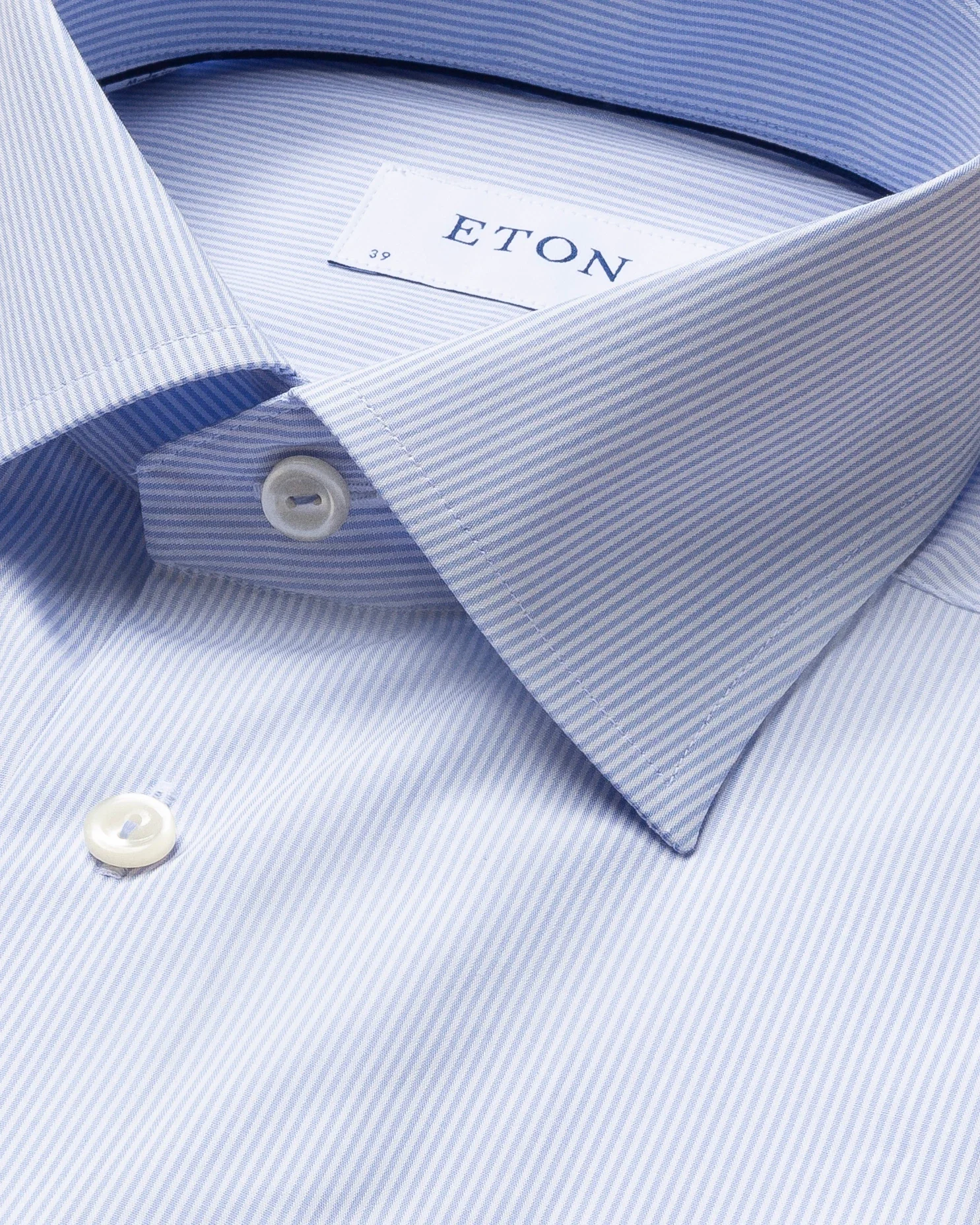 Eton - light blue poplin striped