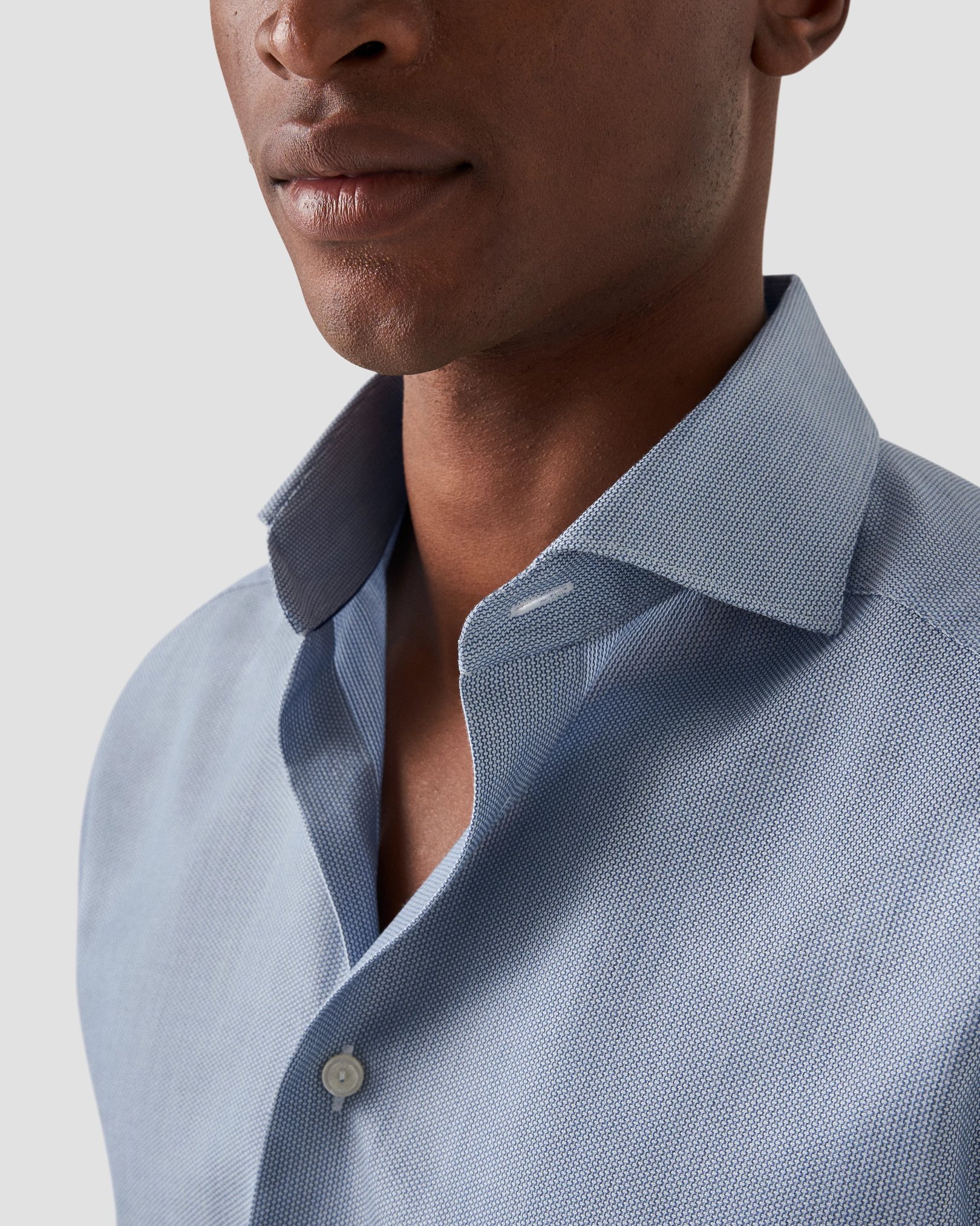 Eton - light blue melange signature twill