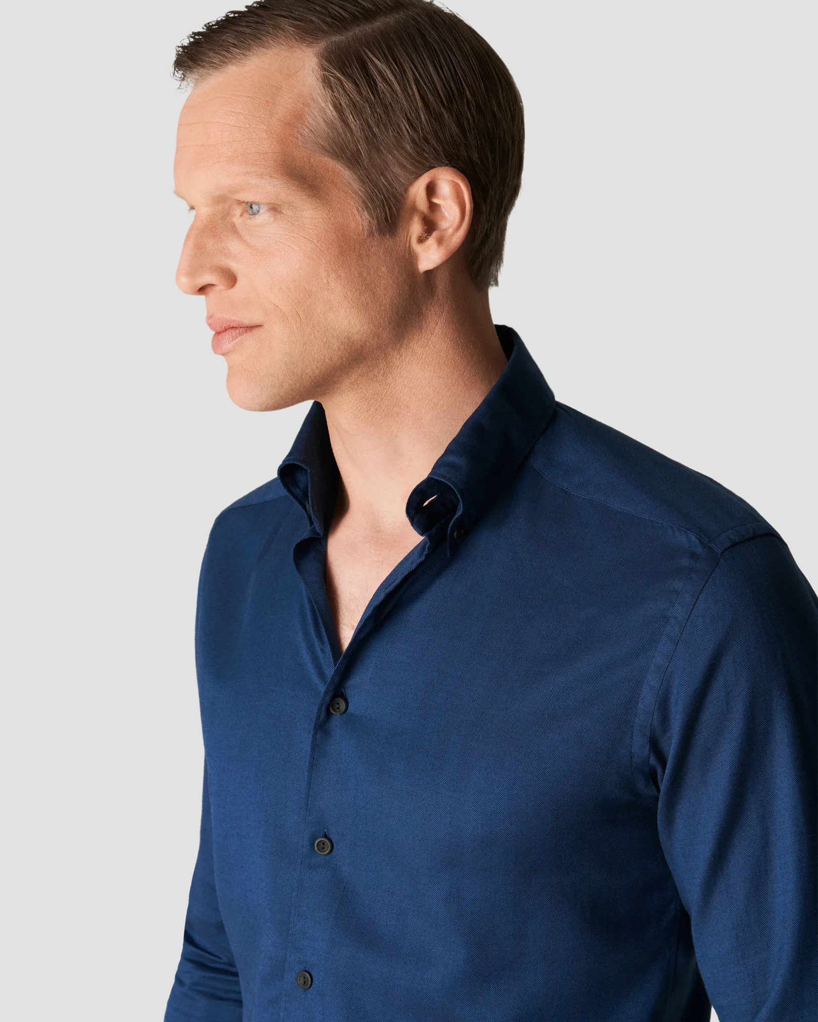Eton - dark blue lightweight flannel