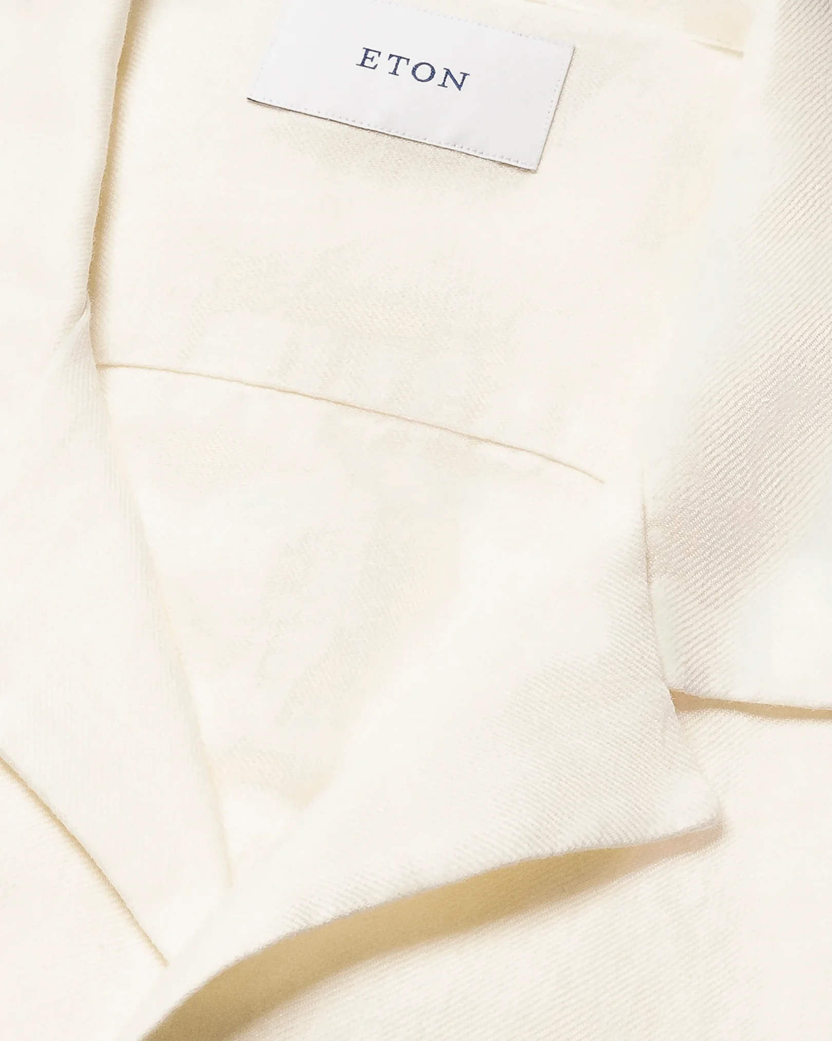 Eton - white solid linen twill resort shirt