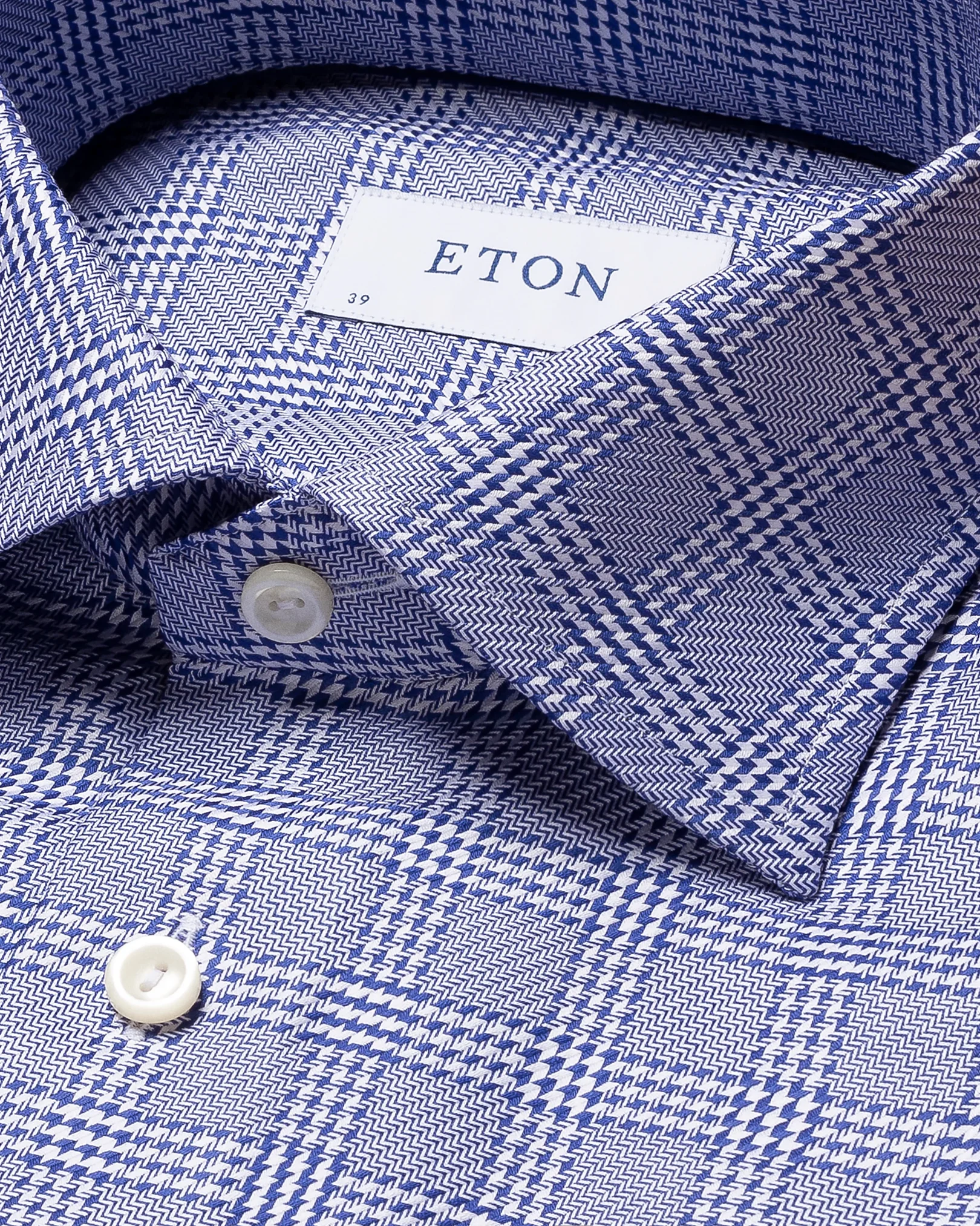Eton - navy blue textured twill cut away single contemporary