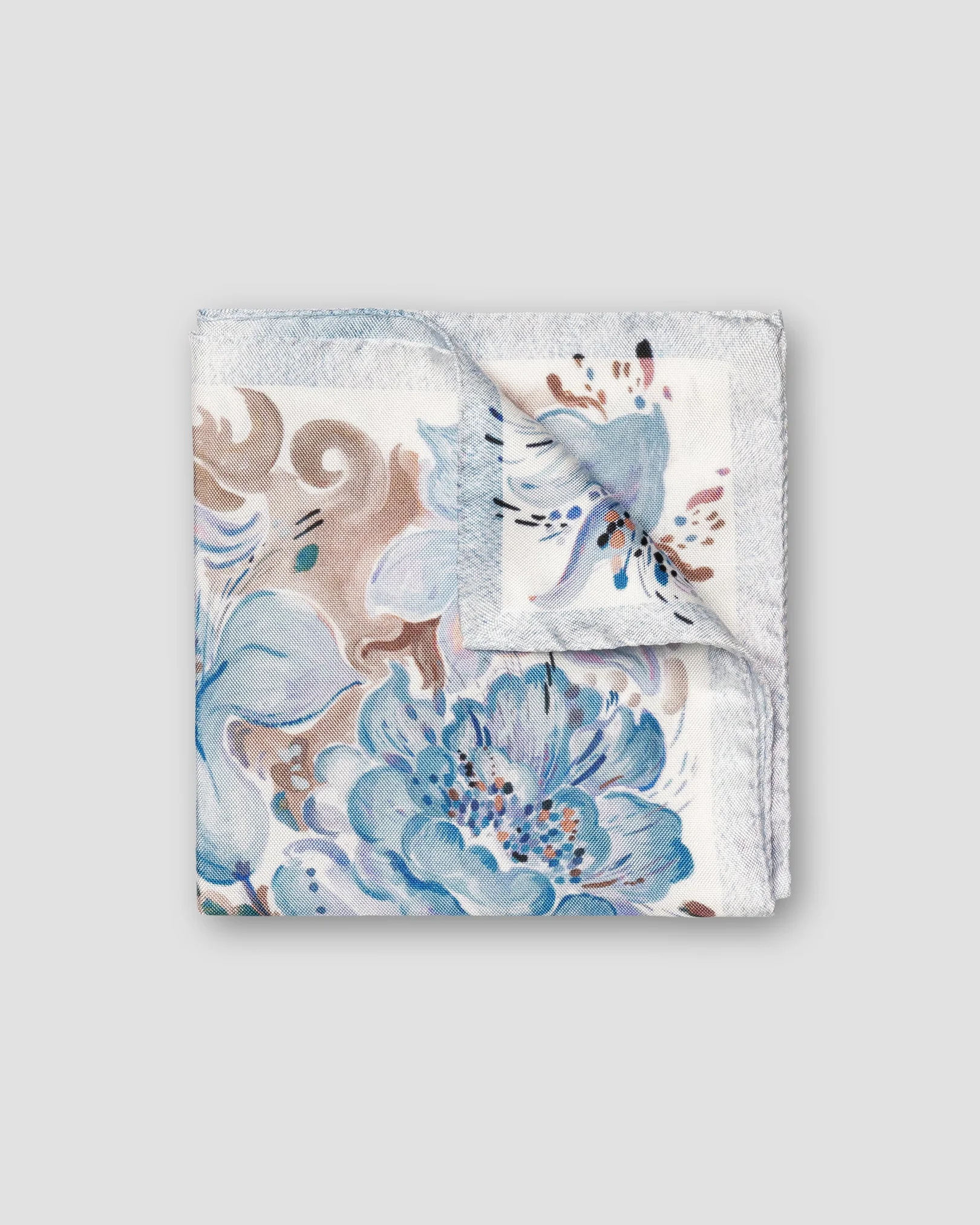 Eton - light blue floral silk pocket square