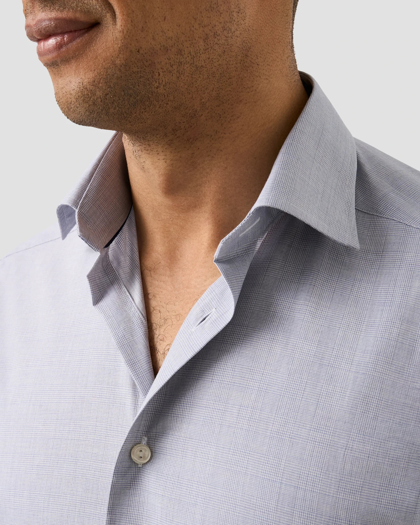 Eton - light purple check fine twillshirt