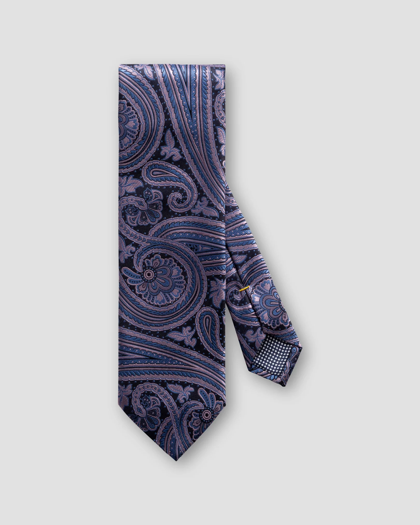 Eton - Navy paisley printed silk tie