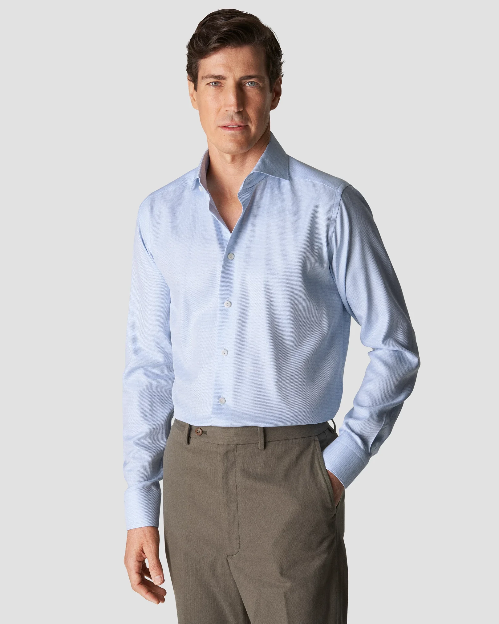 Eton - light blue fine twill widespread