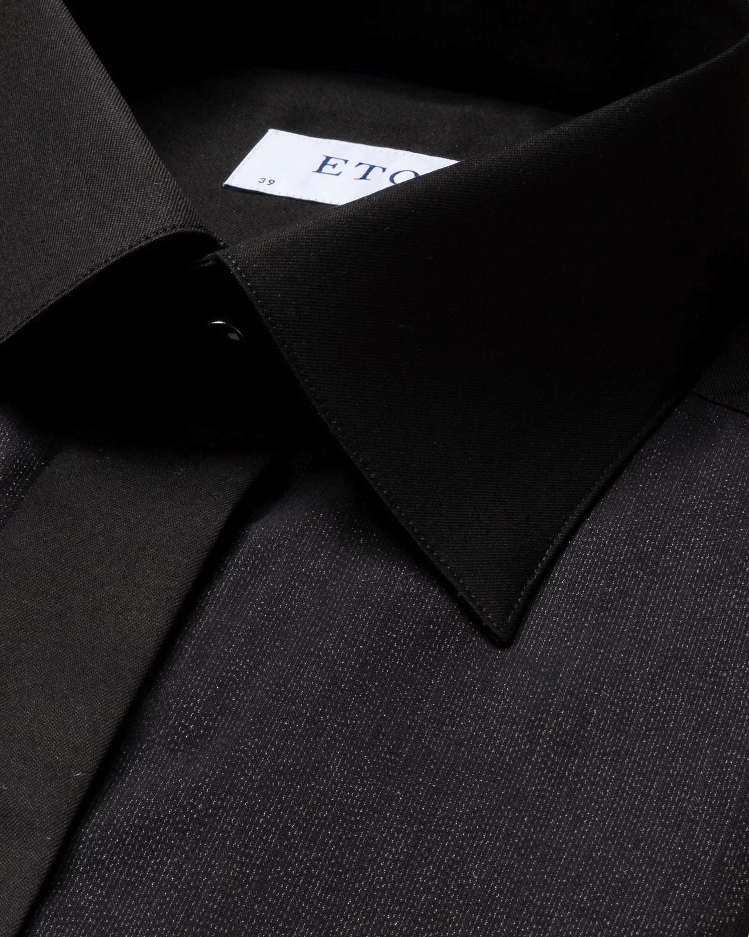 Eton - black plisse tuxedo shirt