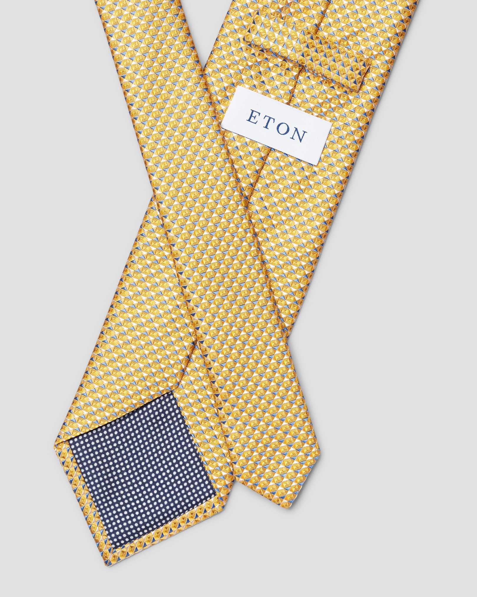 Eton - yellow geometric woven silktie