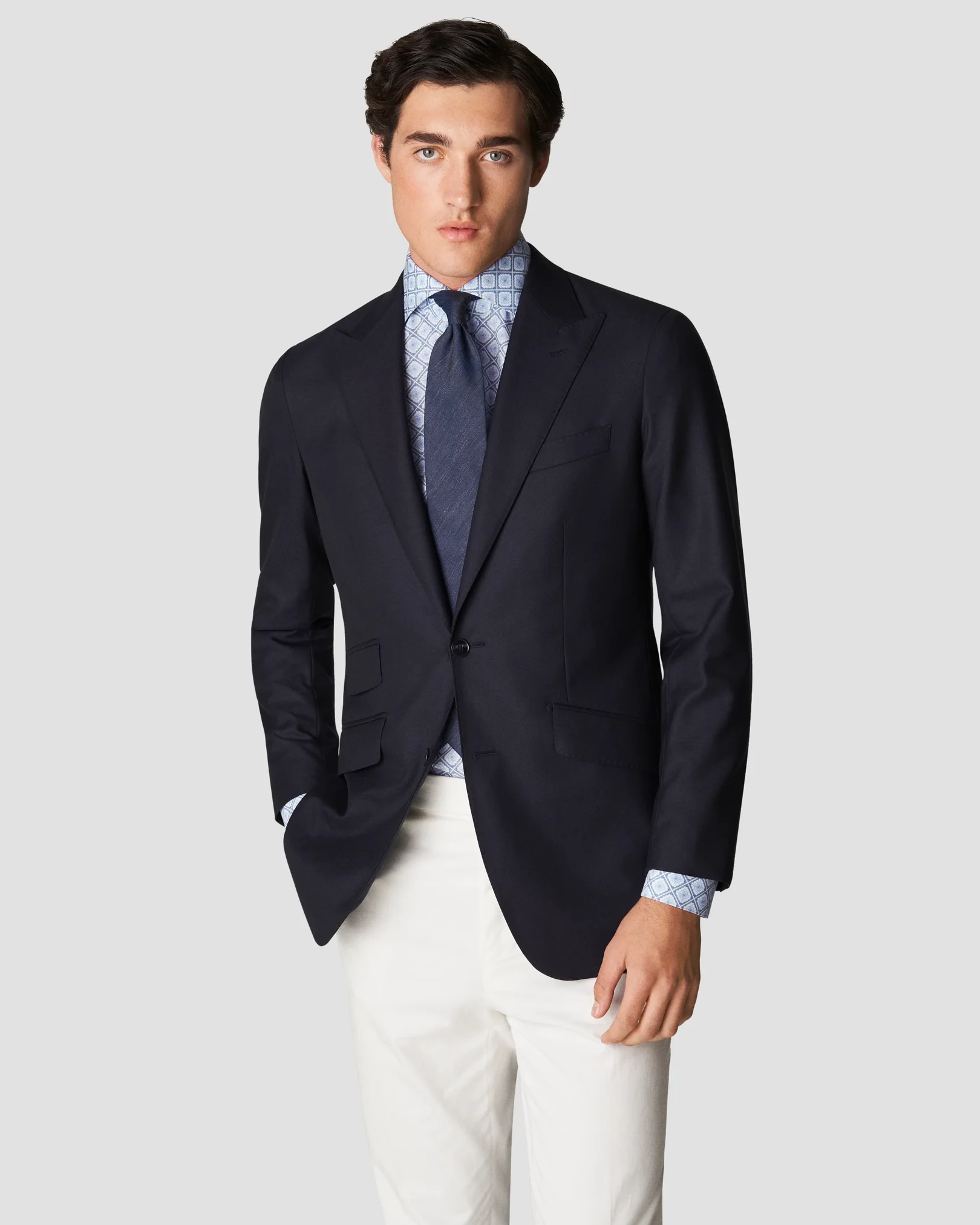 Eton - light blue signature twill widespread