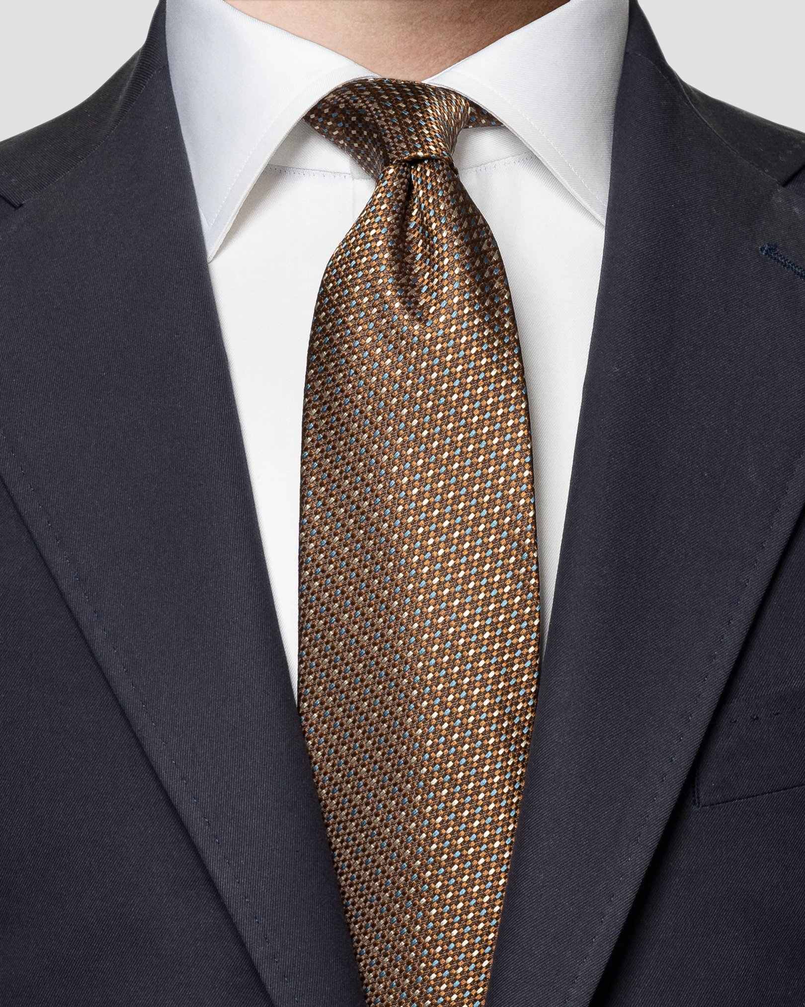 Eton - dark brown multi colored tie