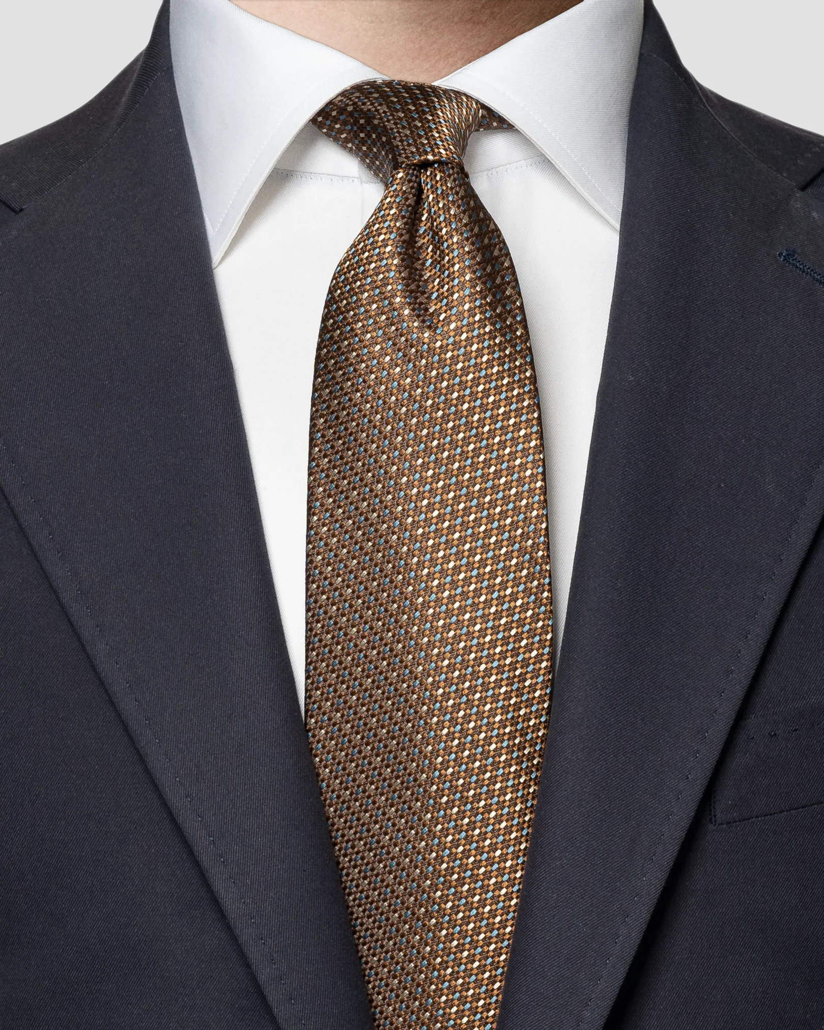 Eton - dark brown multi colored tie