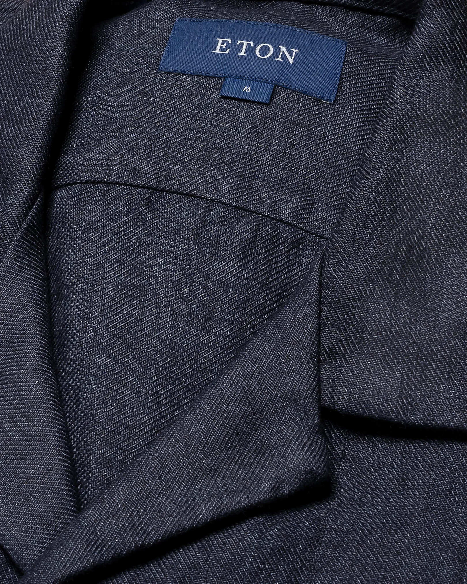 Eton - Navy Heavy Linen Resort Shirt