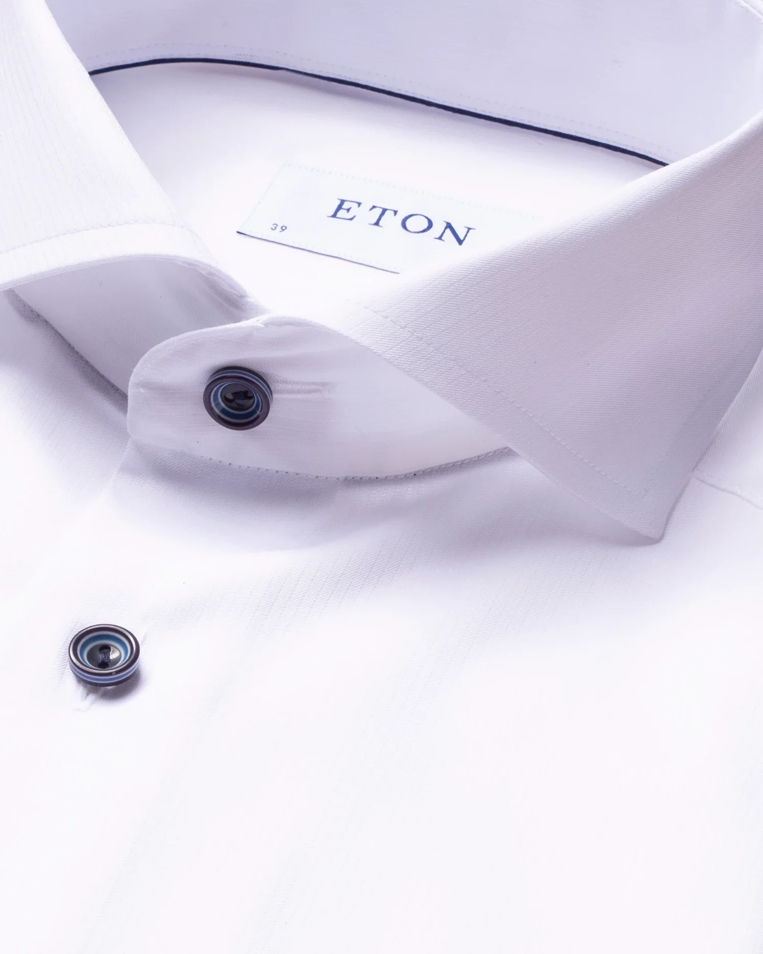 Eton - white twill shirt extreme cut away collar