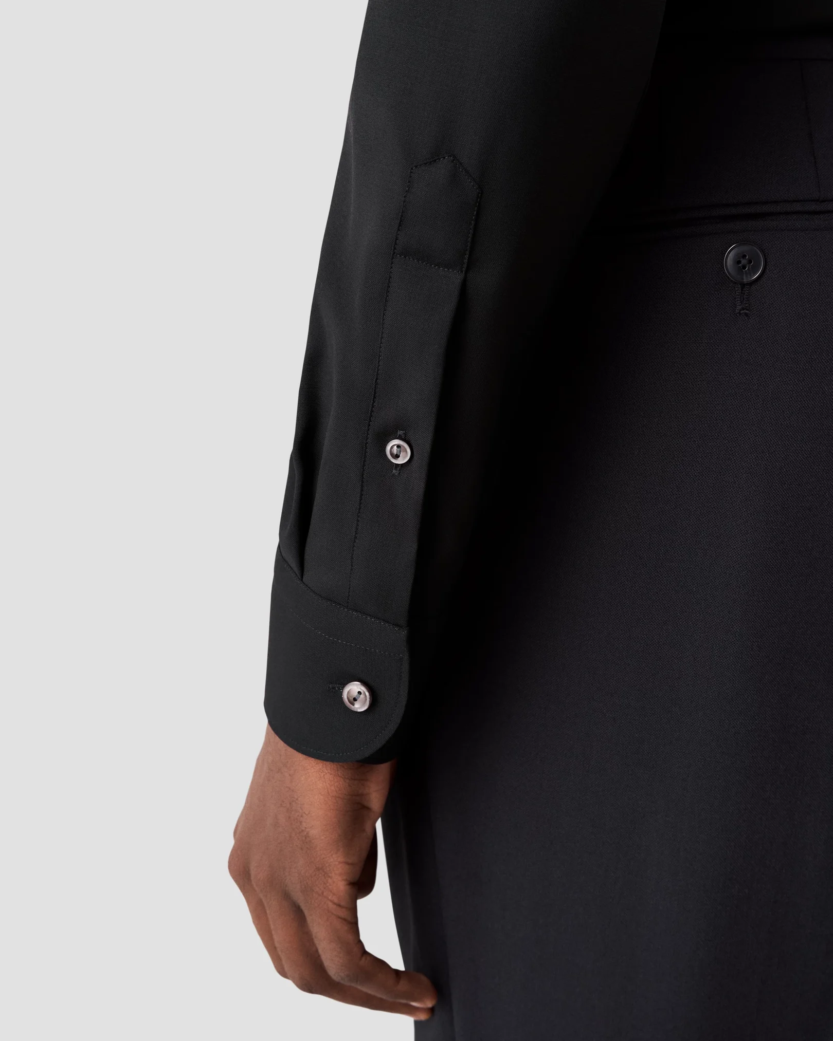 Eton - black super merino shirt