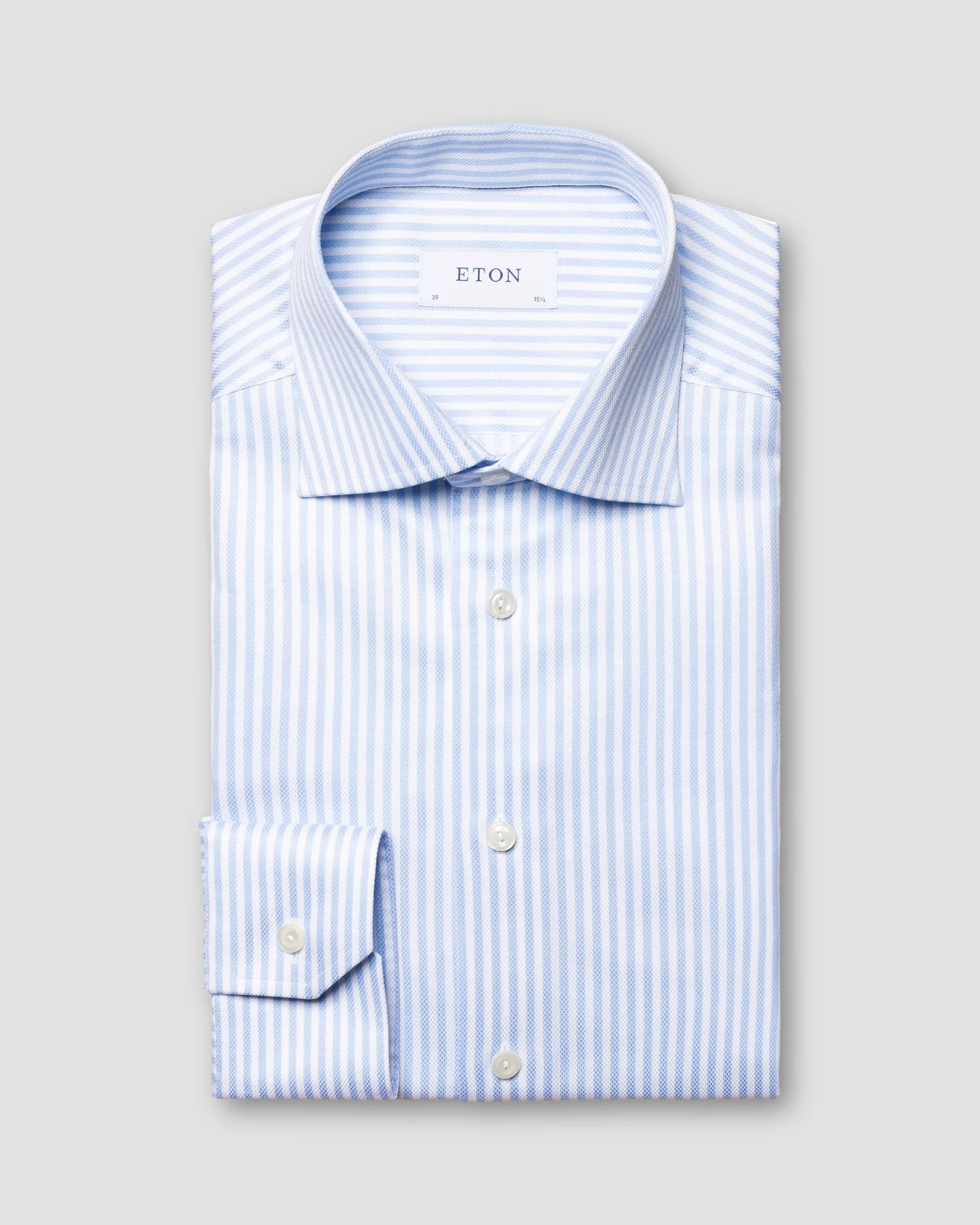 Eton - light blue signature twill classic stripes