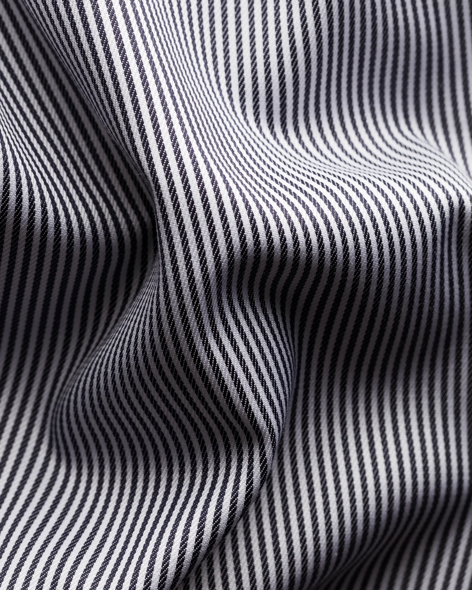 Eton - navy blue twill thin striped