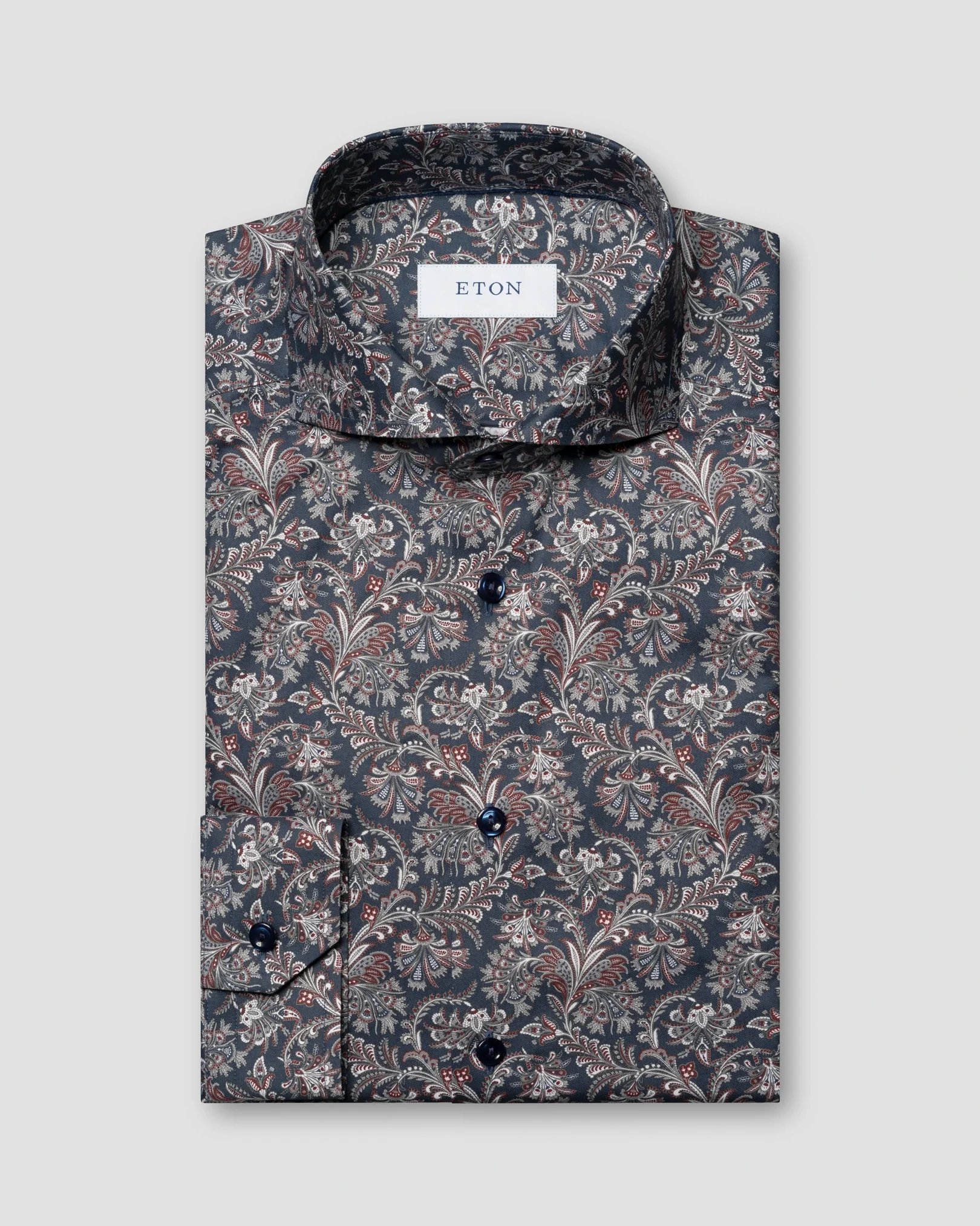 Eton - extreme cut away paisley shirt