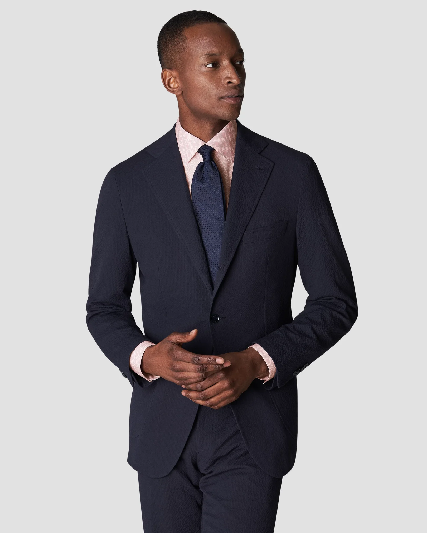 Eton - pink fine twill cutaway e print