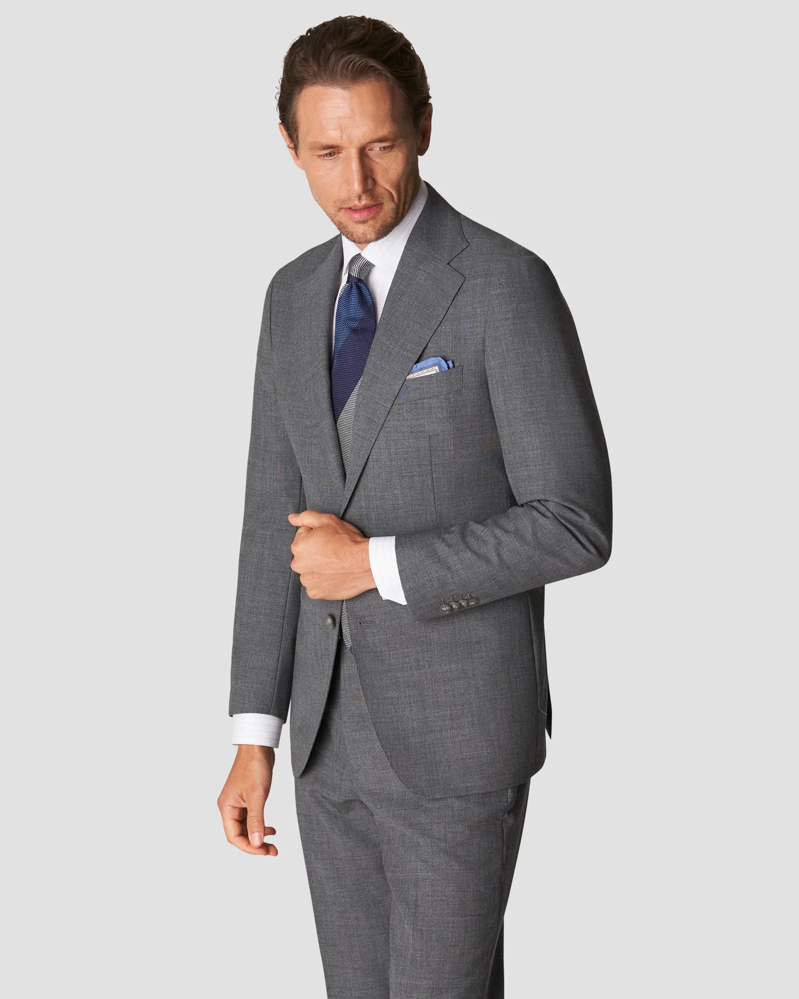 Eton - white fine twill cutaway striped