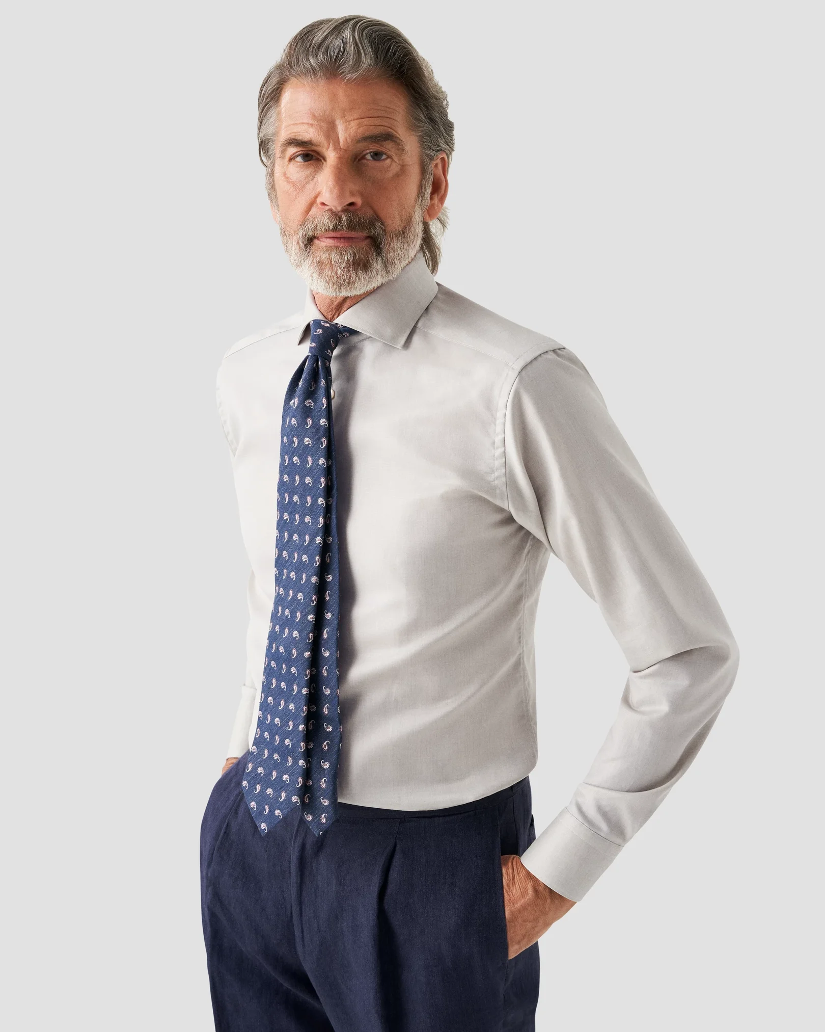 Eton - beige textured cotton linen