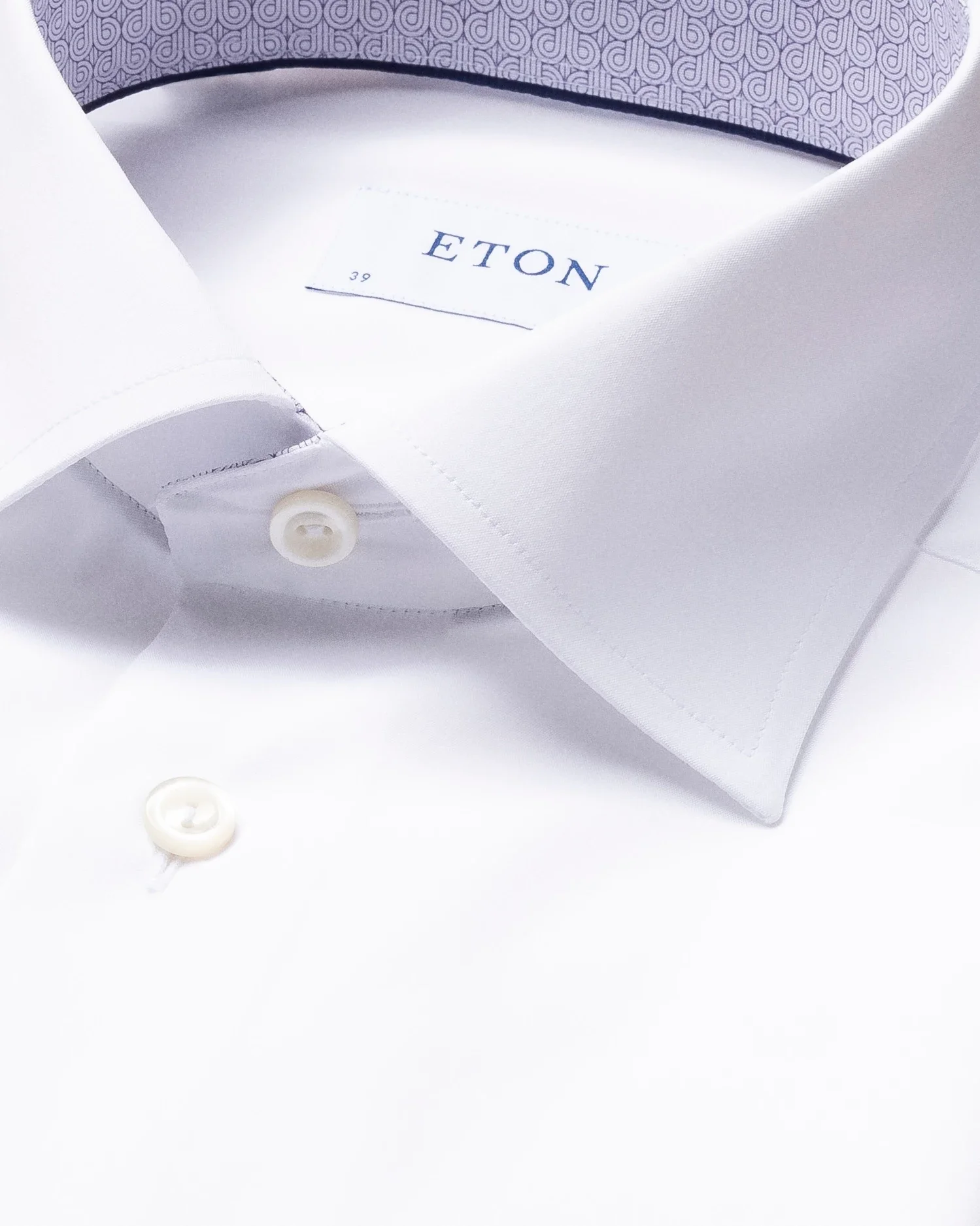 Eton - white poplin shirt art deco details