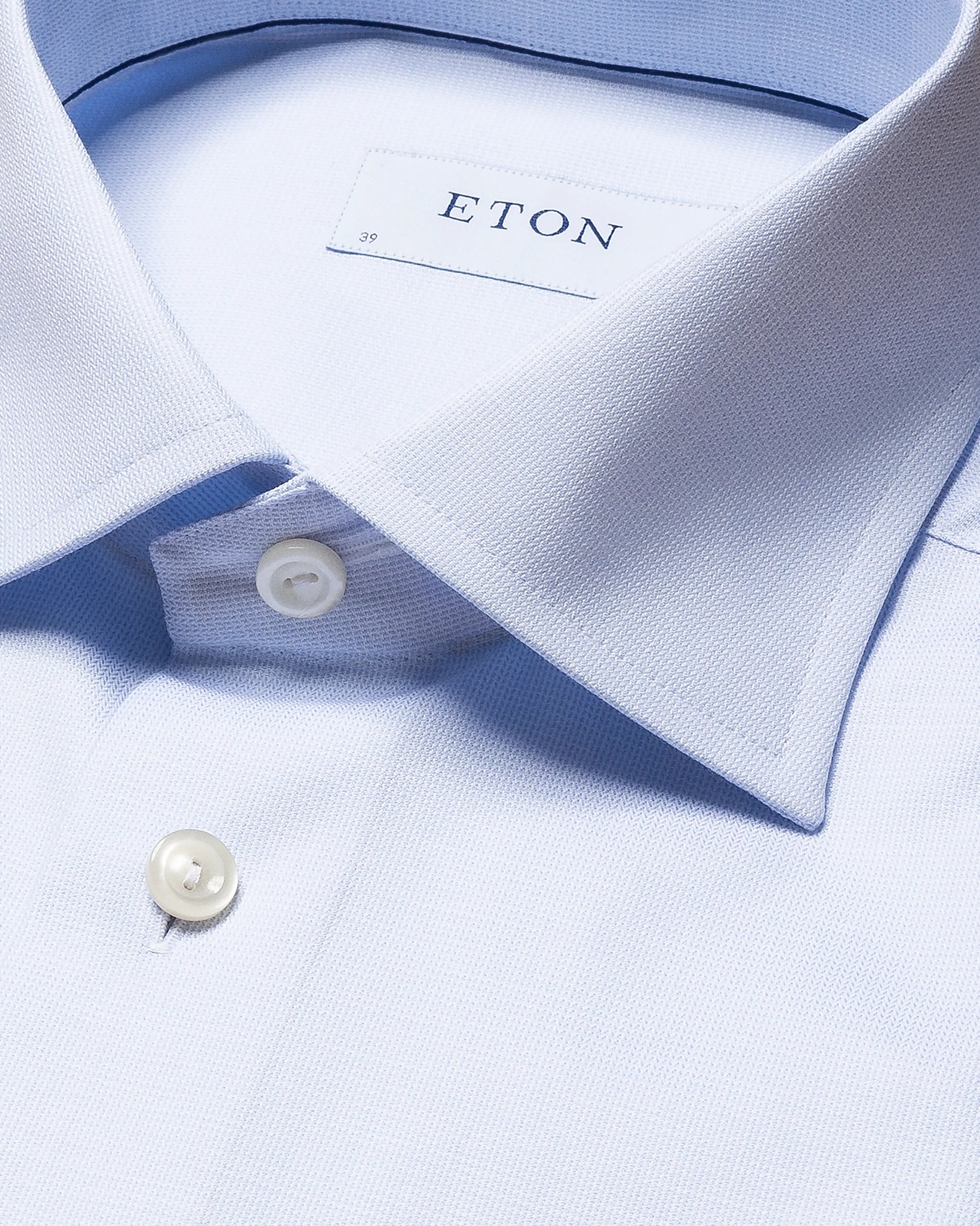 Eton - light blue signature twill semi solid